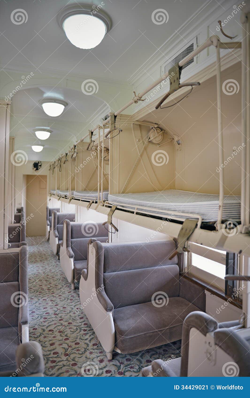 Sleeper coach interior stock image. Image of pullman 34429021