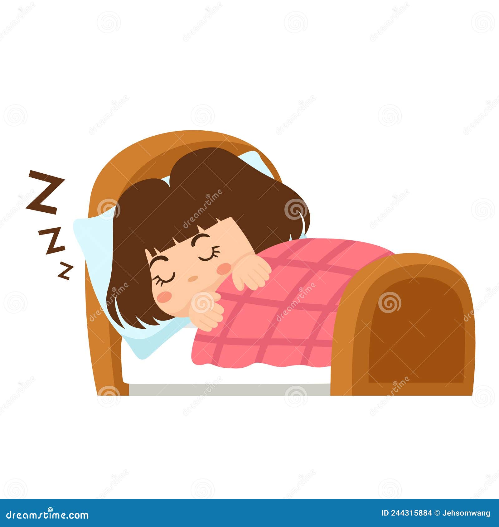 Sleeping baby girl stock vector. Illustration of home - 244315884