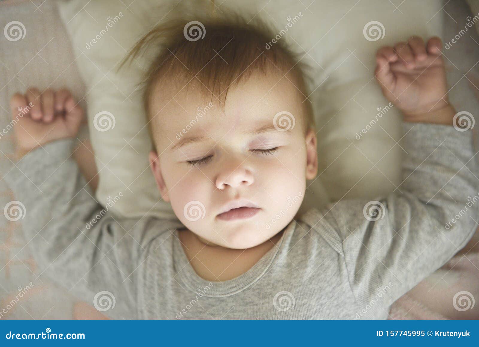 Sleeping baby stock image. Image of caucasian, childhood 157745995