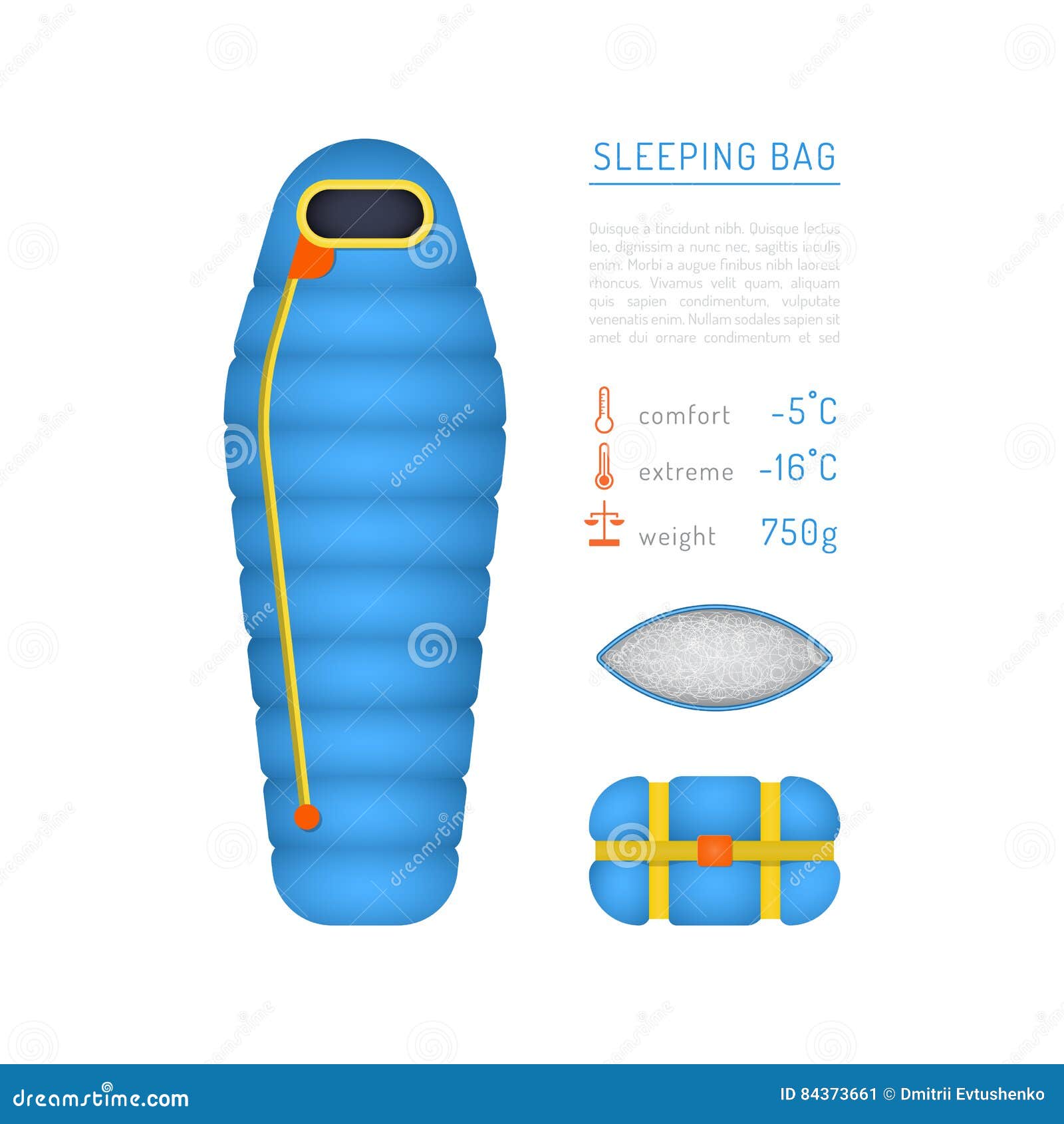 Sleeping bag illustration stock vector. Illustration of holiday 84373661