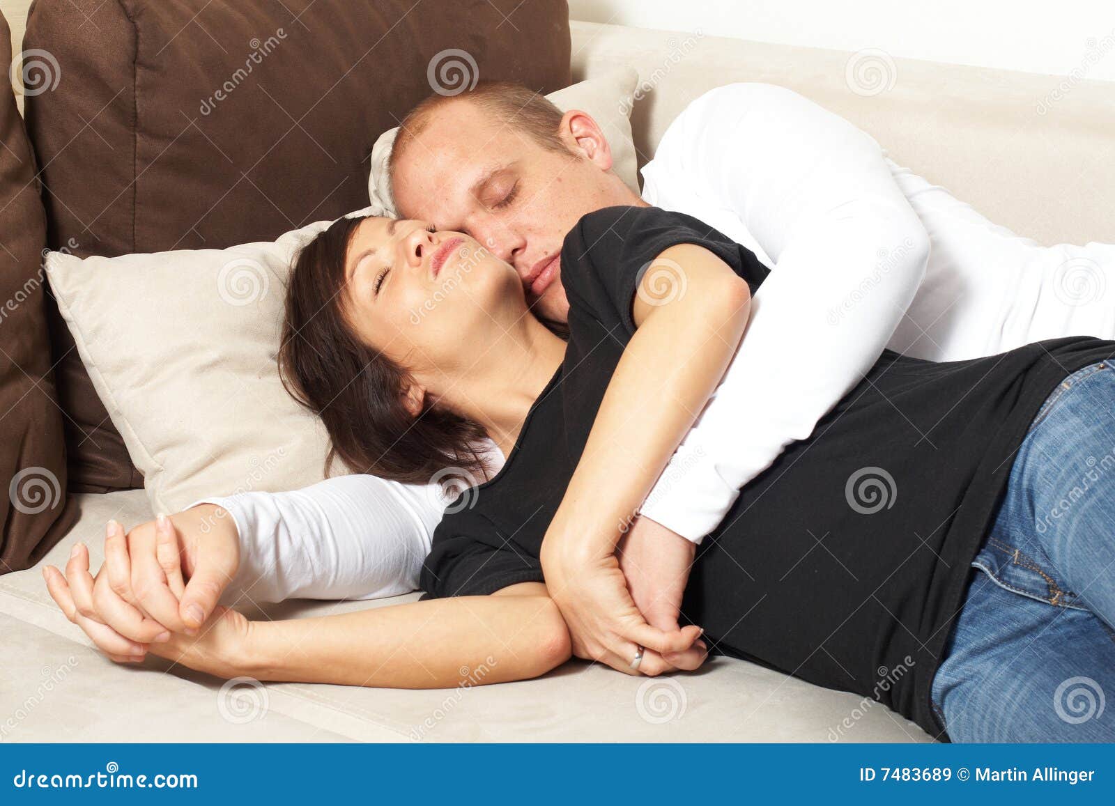 romantic photo on sleeping couple