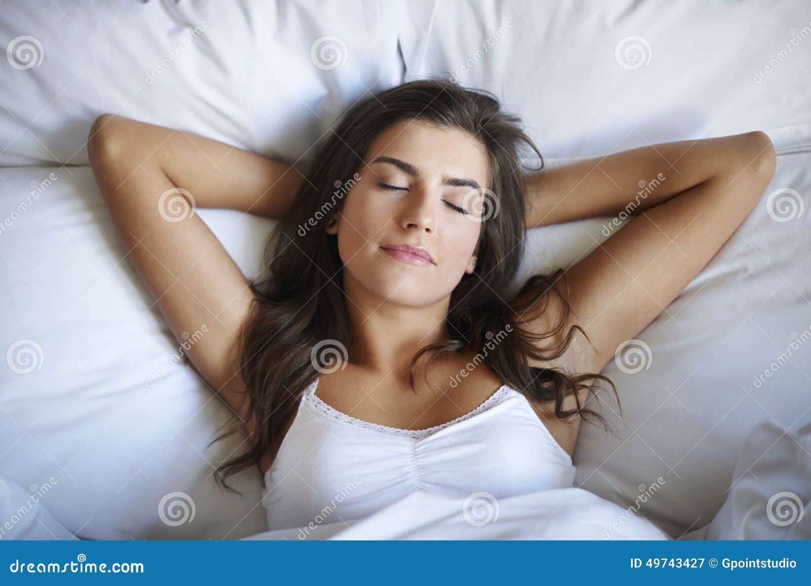 Sleeping in bed stock image. Image of resting, lying 49743427