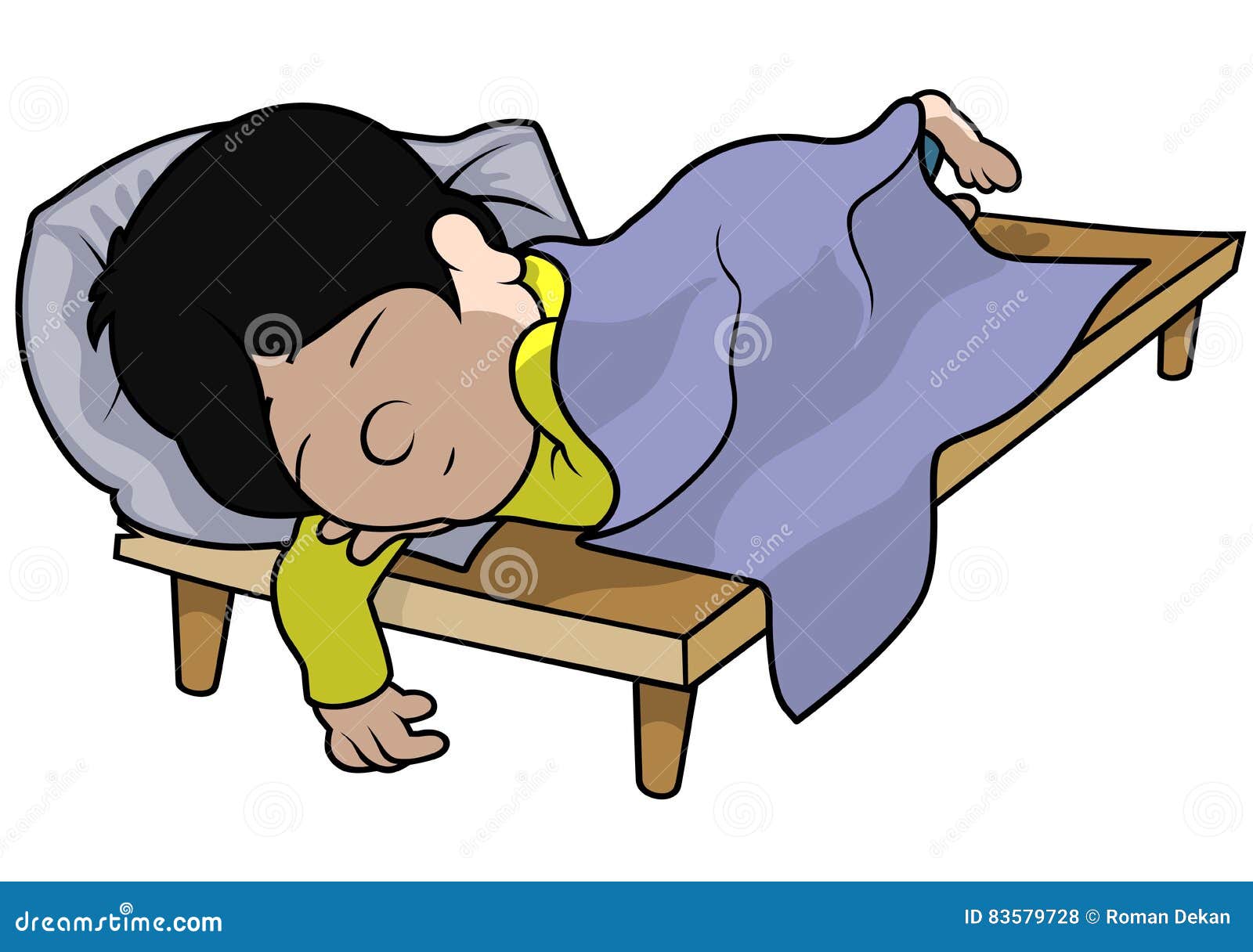 Sleeping Boy stock vector. Illustration of duvet, isolate - 83579728
