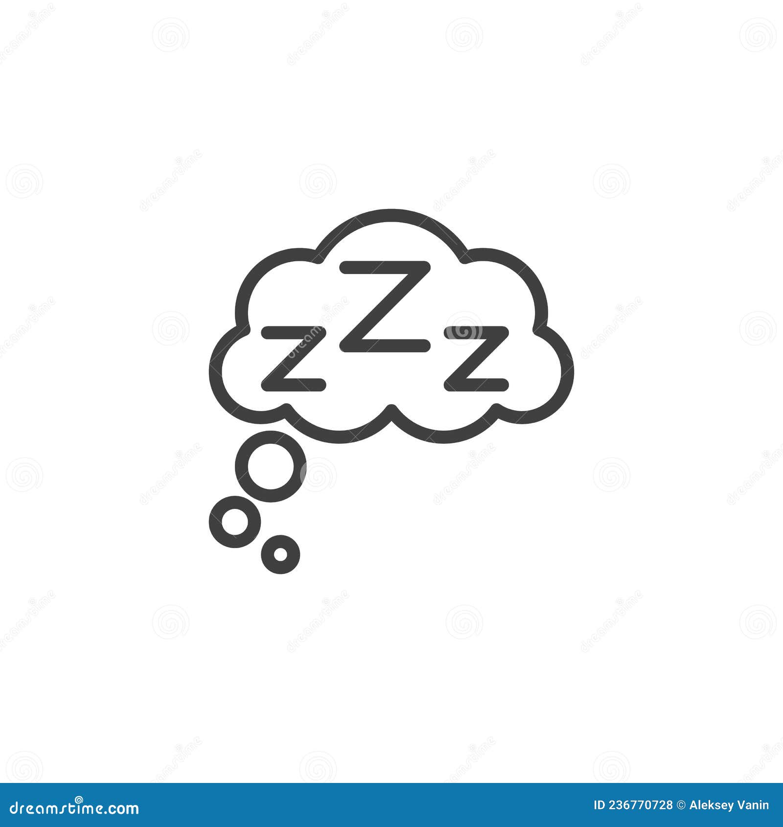 Sleeping Bubble with Zzz Line Icon Stock Vector - Illustration of ...