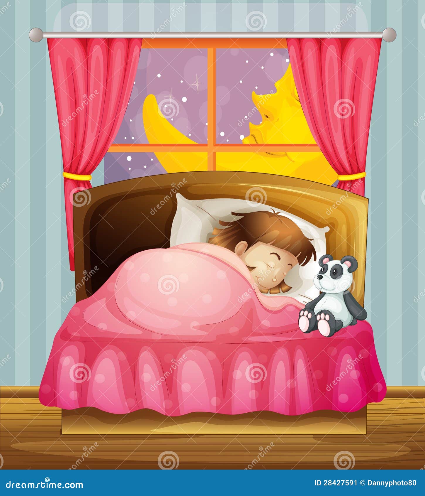 A sleeping girl stock vector. Illustration of graphic - 28427591