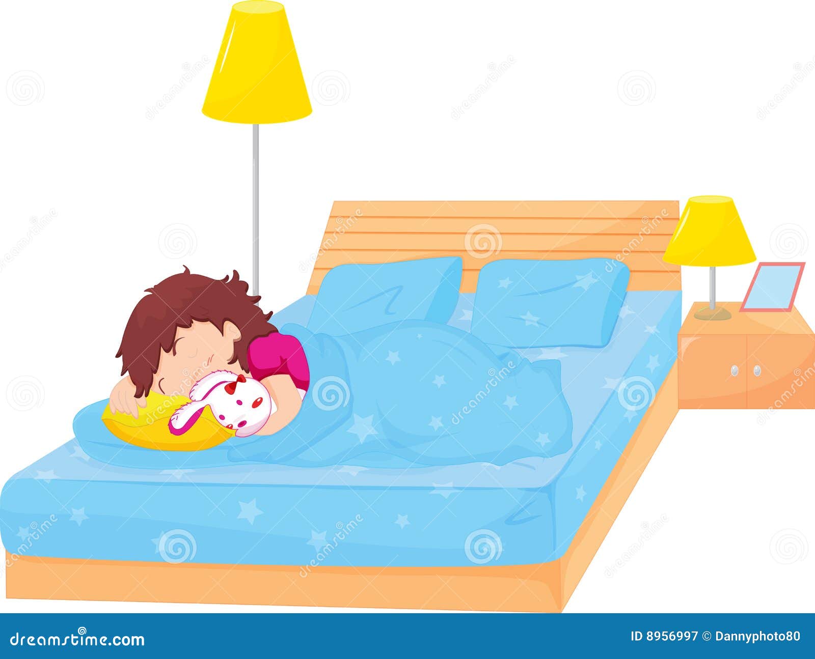 Sleeping girl stock vector. Illustration of sketch, pink - 8956997