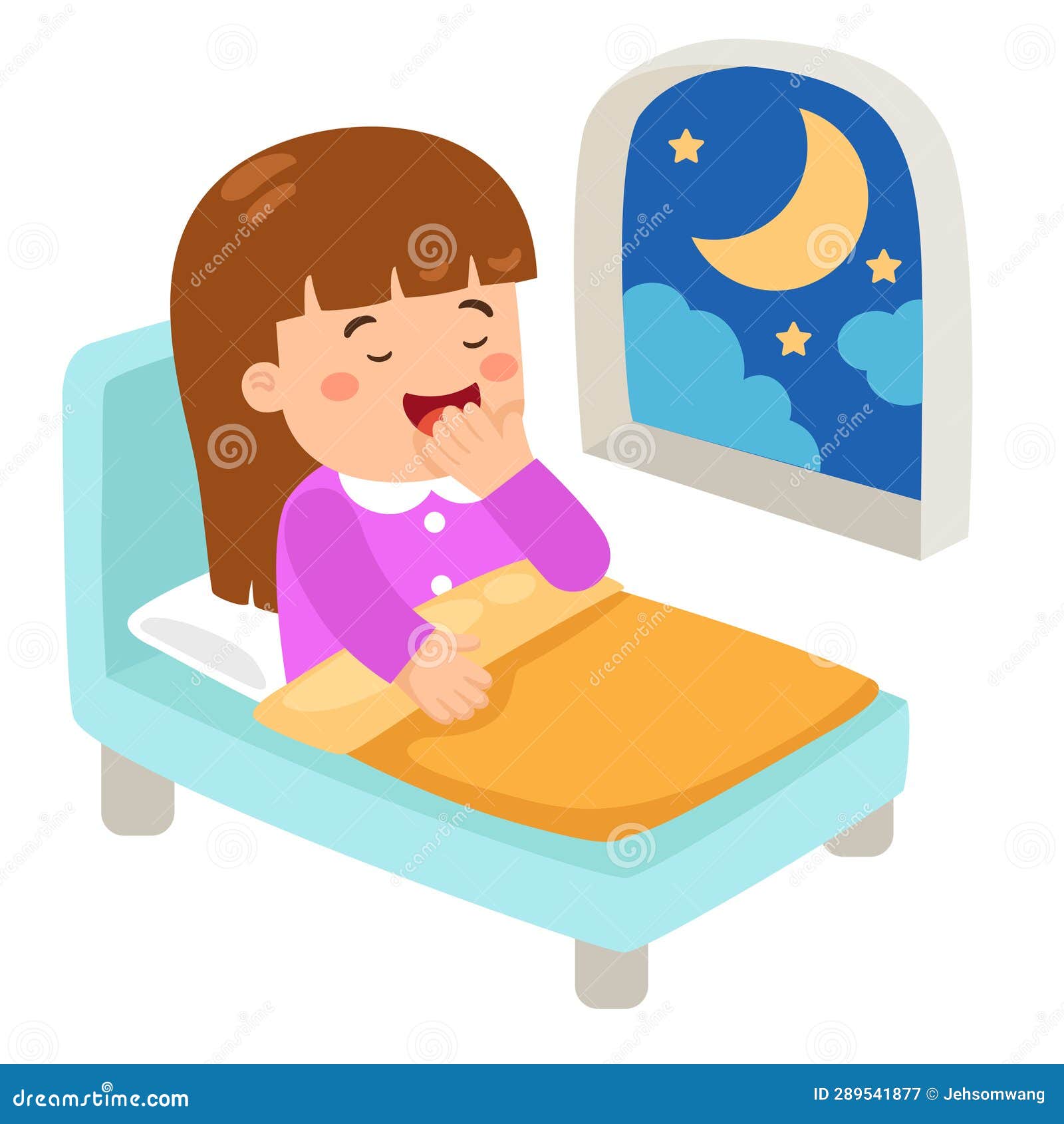 Sleeping kid girl stock vector. Illustration of happy - 289541877