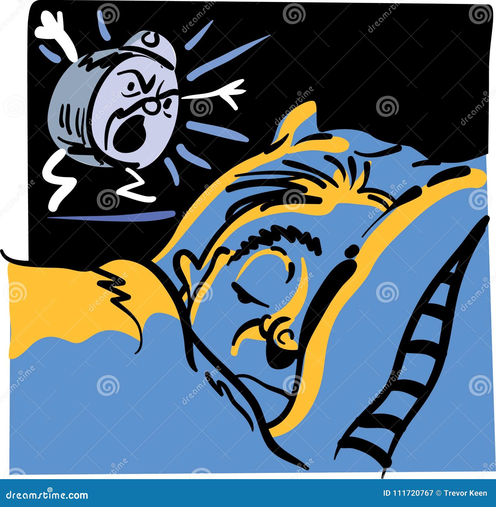 Angry Alarm Clock Cartoon Royalty Free Illustration 44051214