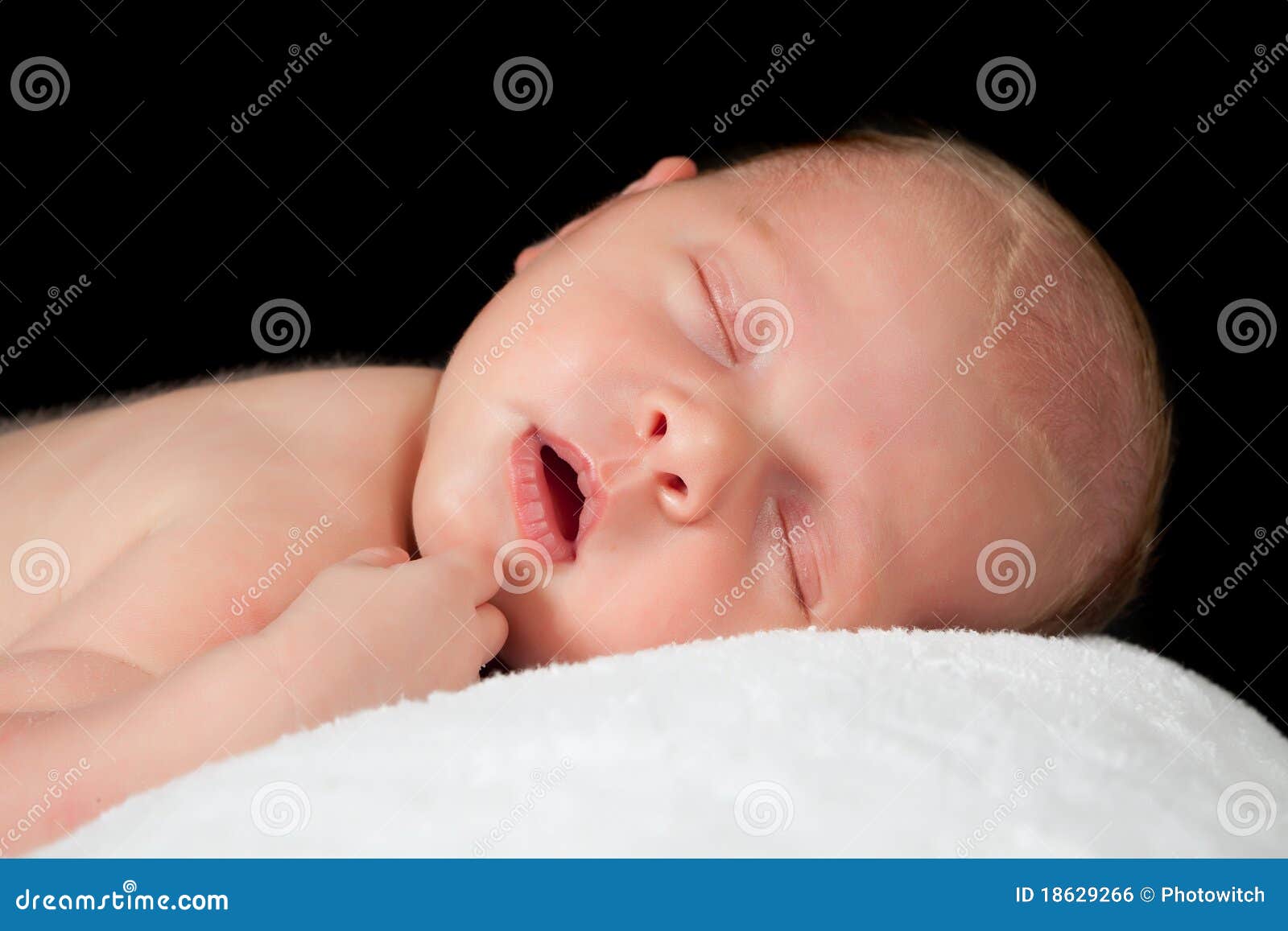 Download Sleeping newborn angel stock photo. Image of asleep, face ...
