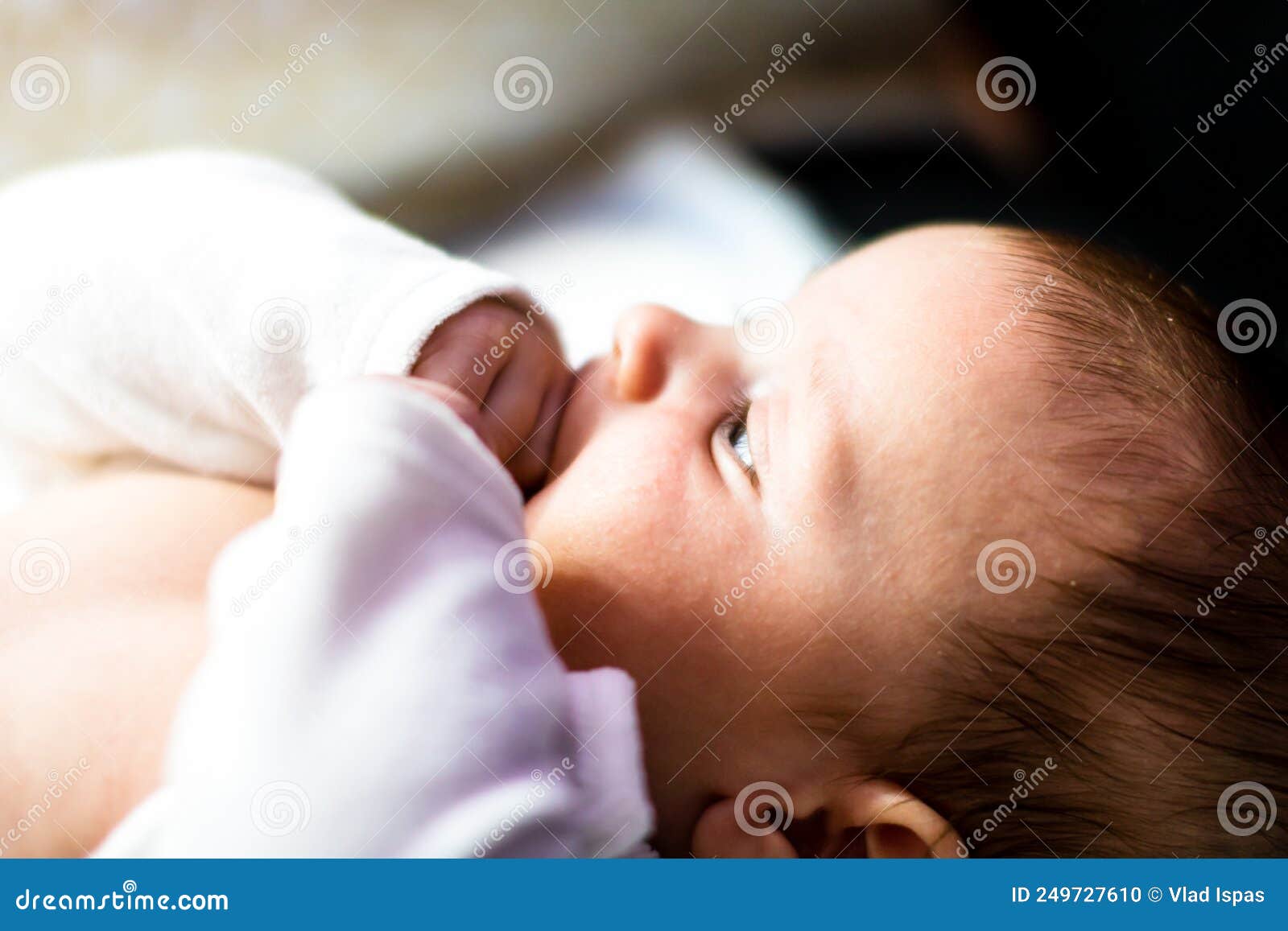 Sleeping Newborn Baby Boy in Bed. Newborn Baby Editorial Image Image