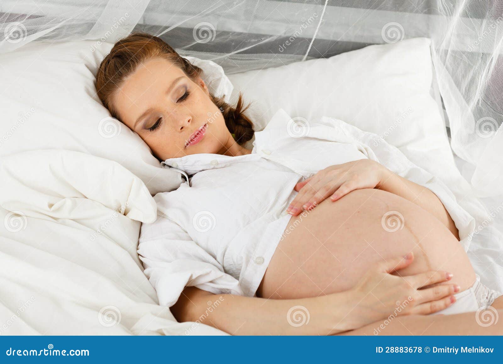 Sleeping pregnant woman. stock photo. Image of body, quiet 28883678
