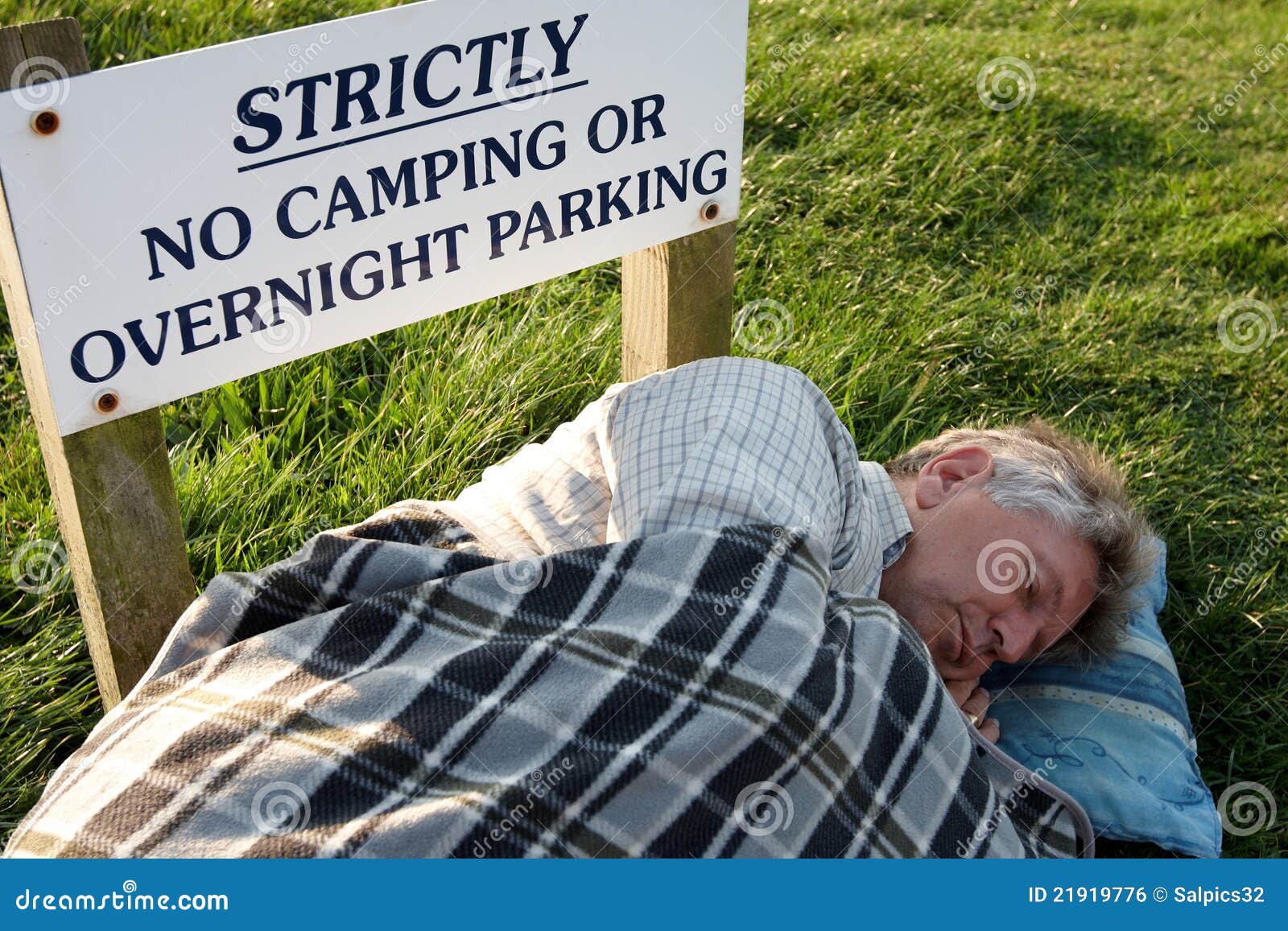 Sleeping rough stock photo. Image of asleep, sign, message 21919776