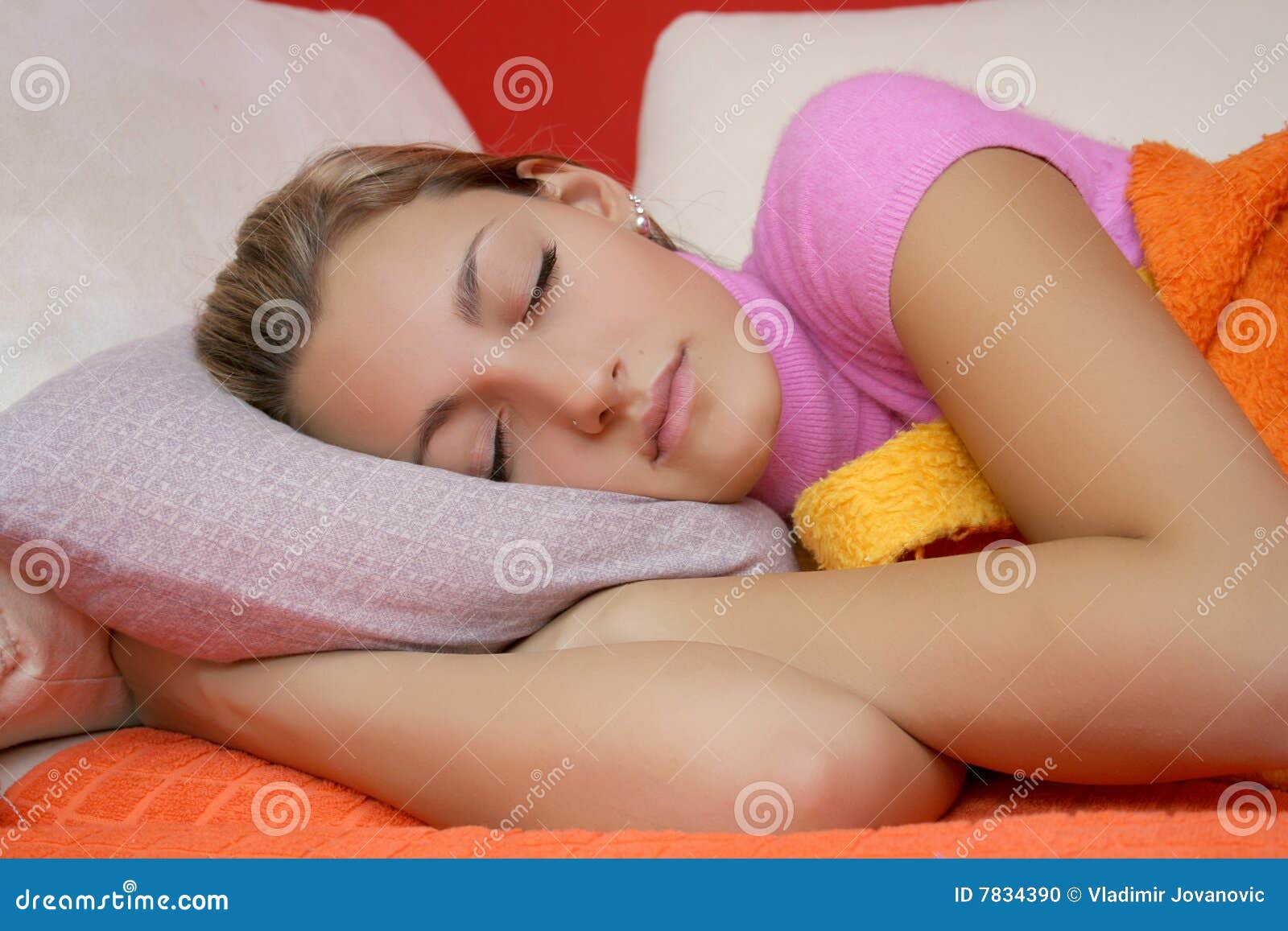 Sleeping Teen Girl Stock Photo Image Of Peaceful D