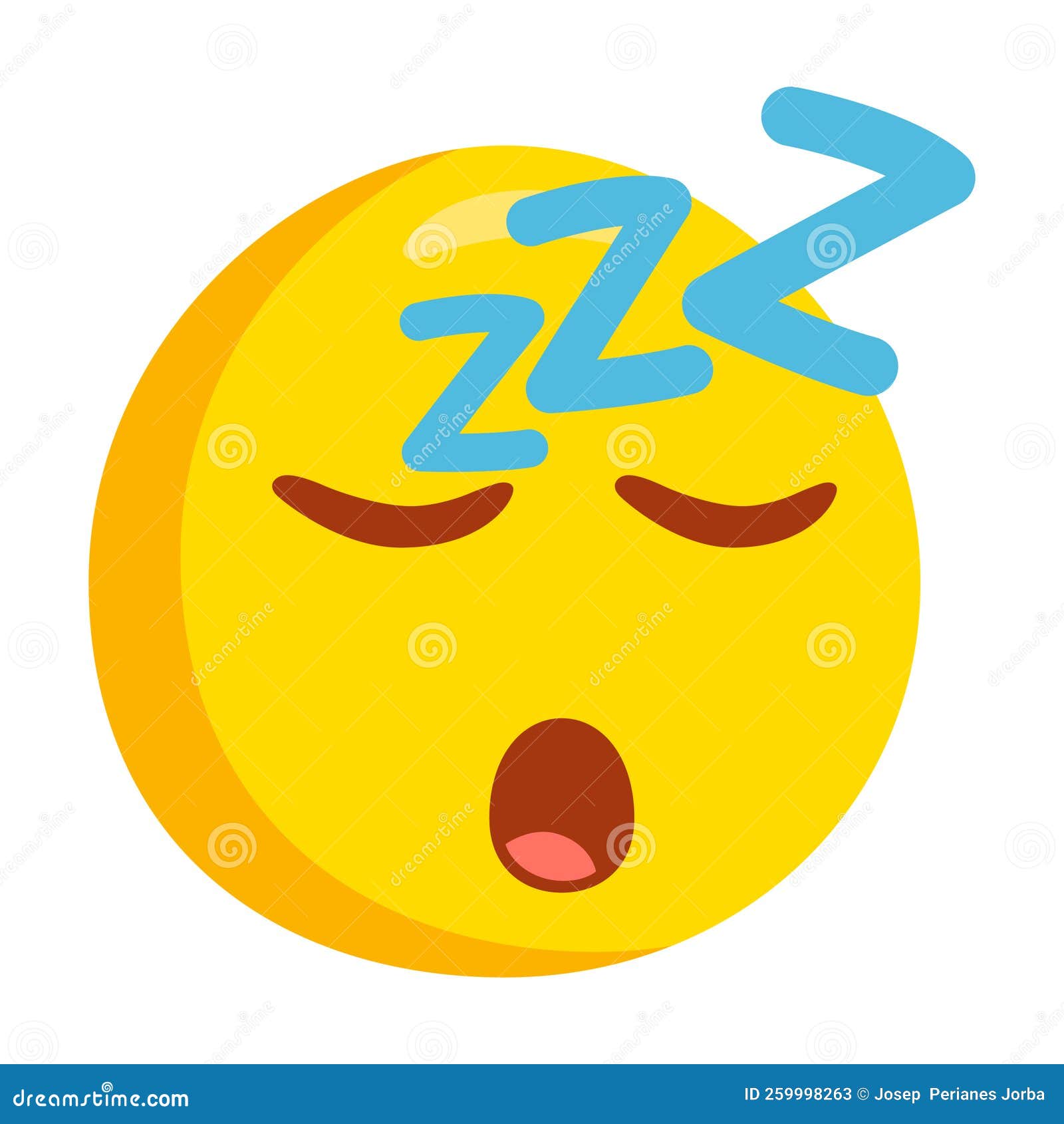 Sleeping Time Emoji Icon Illustration. Snoring Symbol Emoticon Design