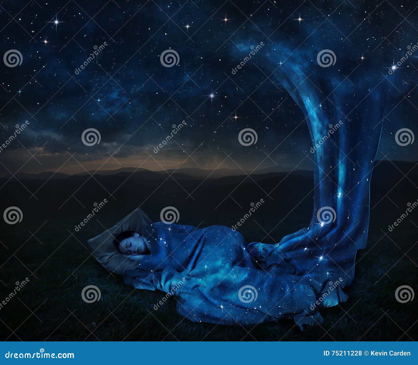 Sleeping under the stars stock photo. Image of surreal 75211228