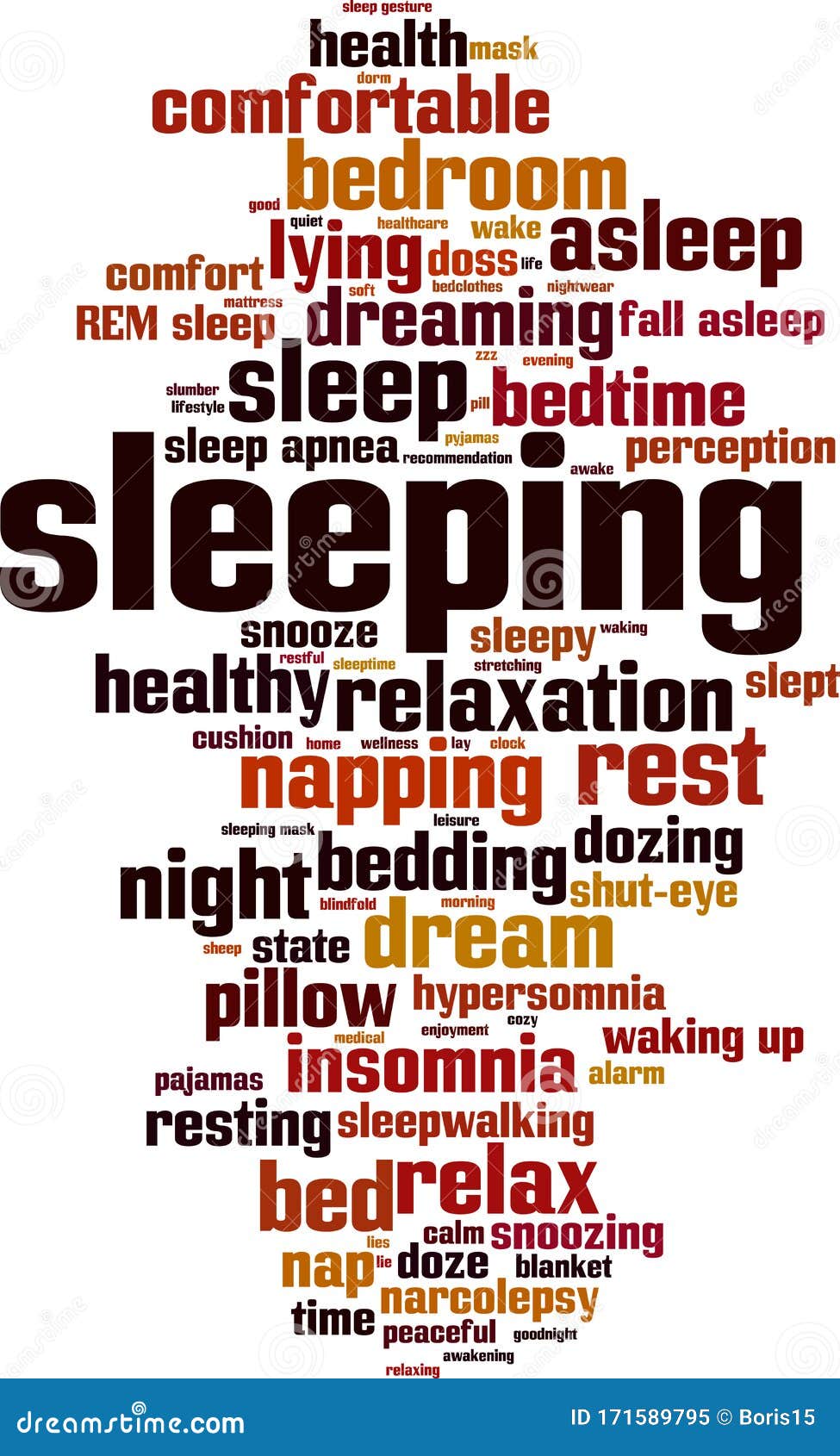 Sleeping word cloud stock vector. Illustration of dreaming 171589795