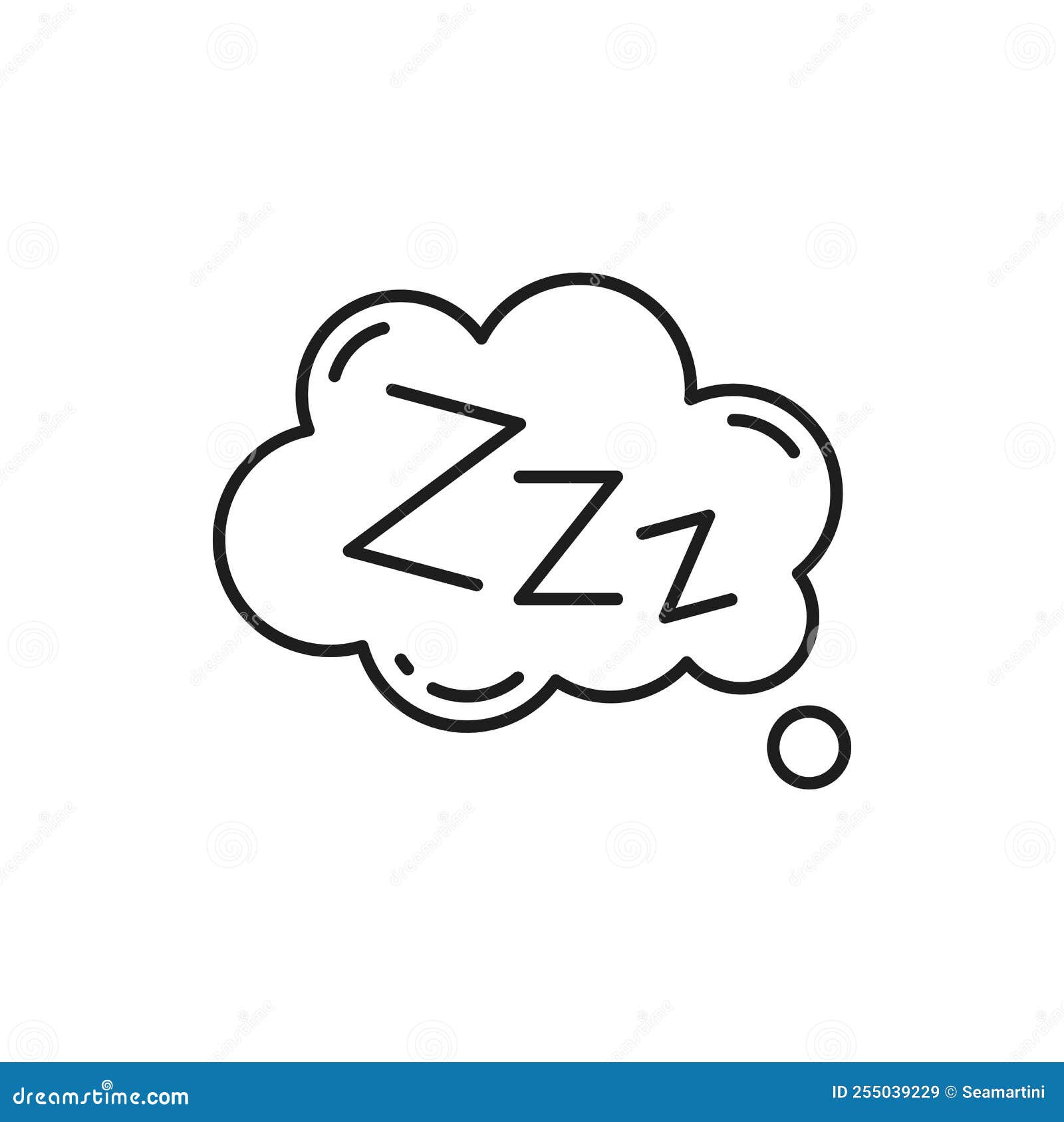 Sleeping, Zzz or Slumber in Comic Thought Bubble Stock Illustration ...