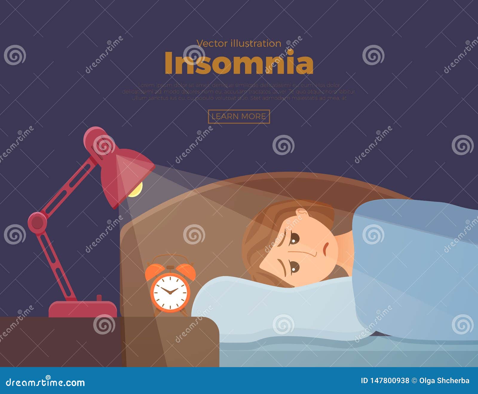 Sleepless Woman Face Cartoon Character Suffers from Insomnia. Girl with  Open Eyes Stock Vector - Illustration of character, alarm: 147800938