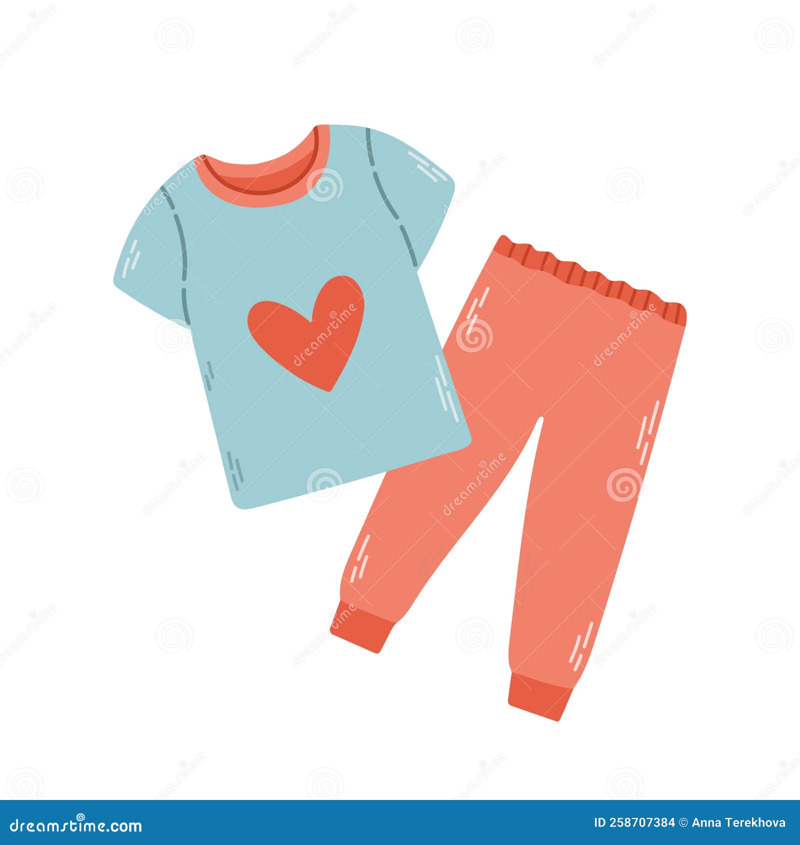 Sleepwear for Girls Pajama, Nightgown, Sleep Suit, Isolated Vector Eps ...