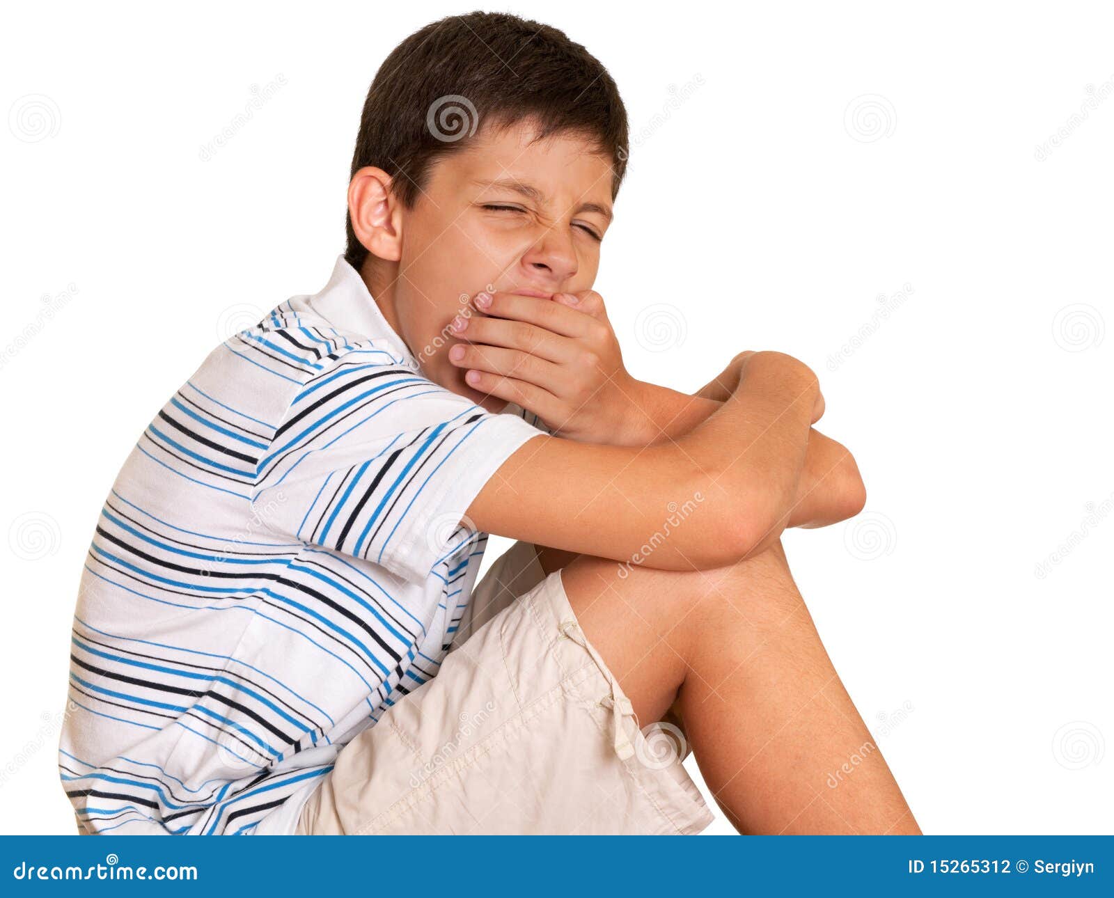 Sleepy Boy Stock Photo Image Of White Head Yawn Model 15265312