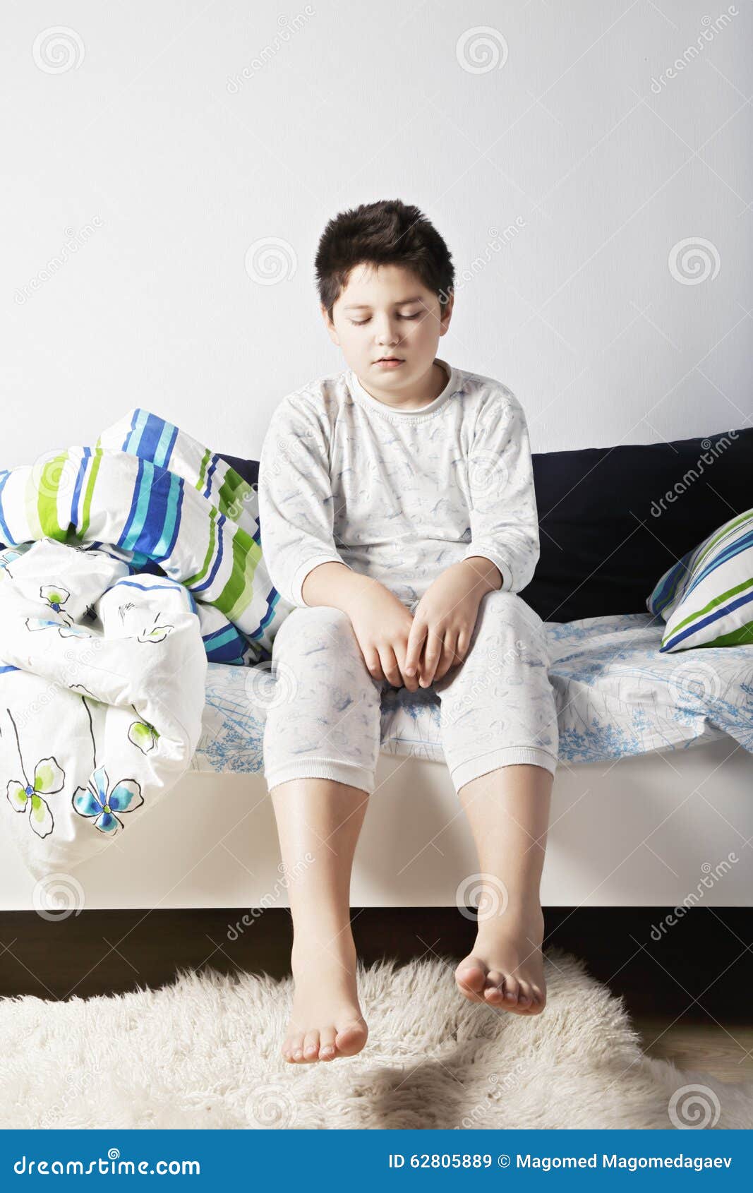 Sleepy Boy Stock Image Image Of Linens Caucasian Person 62805889