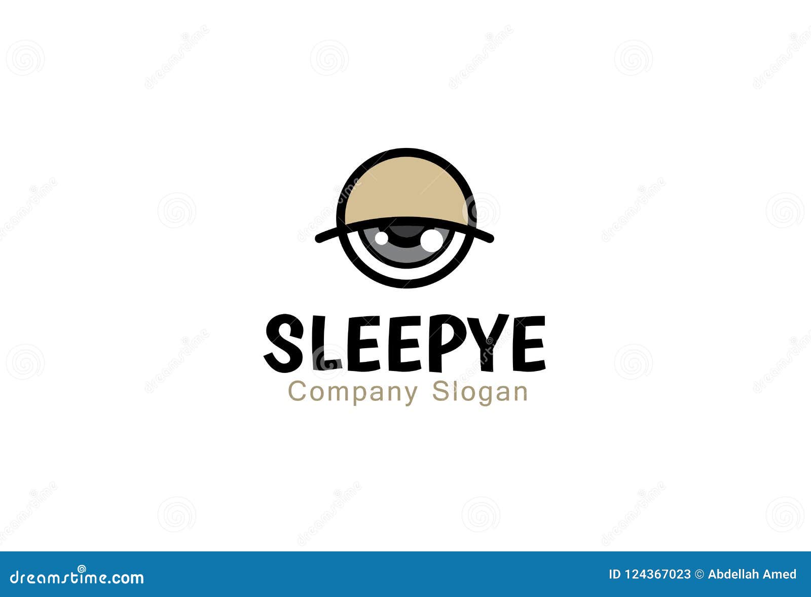 Sleepy Eye Logo Symbol Design Illustration Stock Vector Illustration
