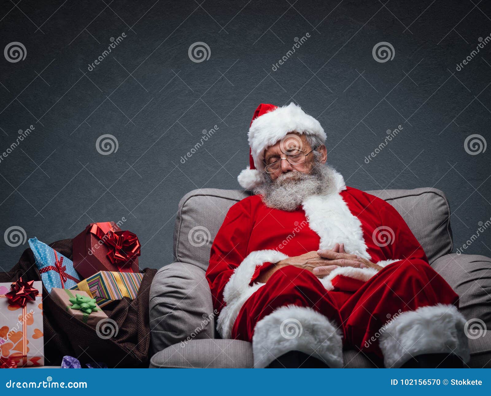 santa claus taking a nap