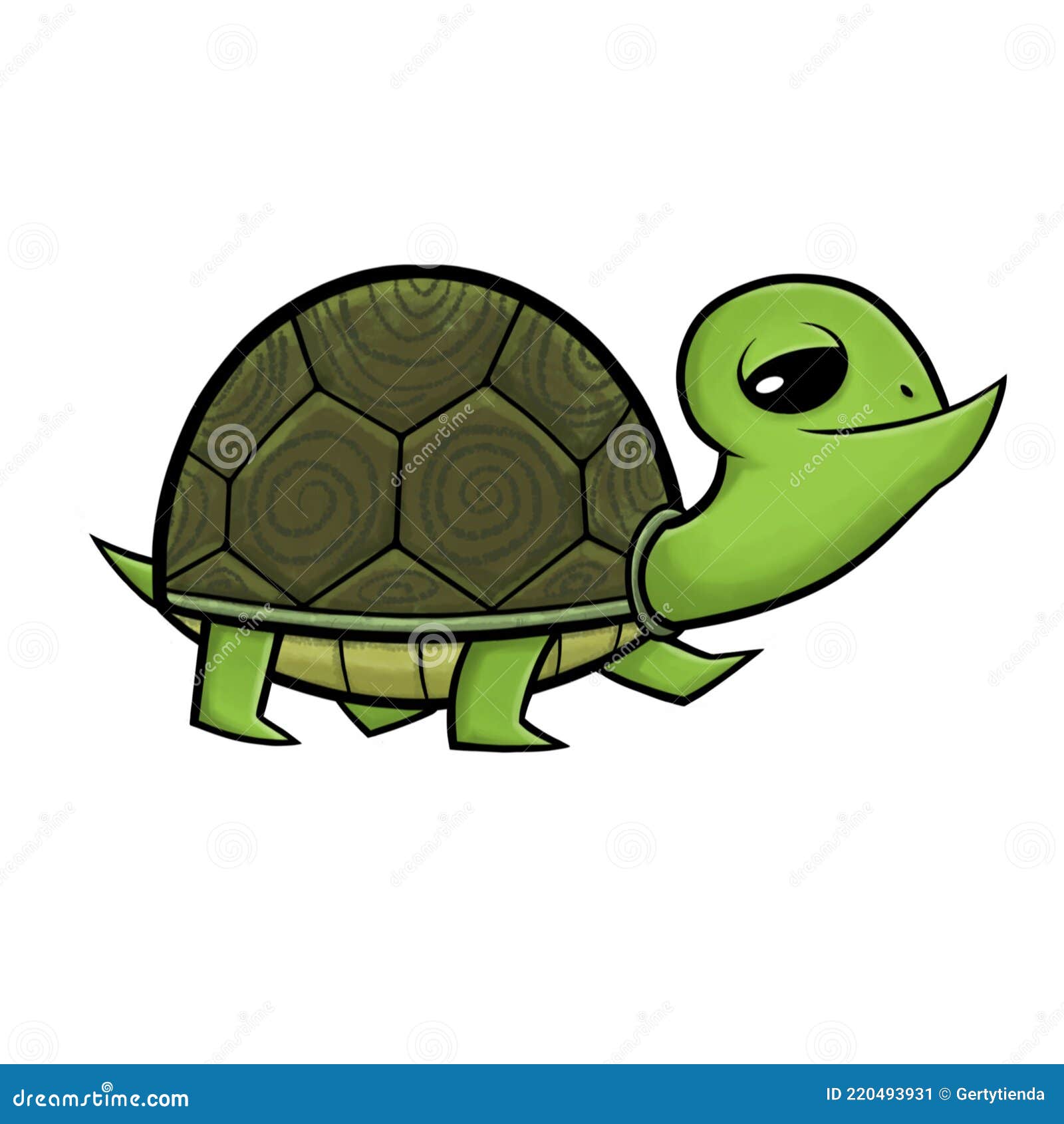 Sleepy Turtle Cartoon Digital Drawing Stock Illustration - Illustration of  pattern, turtles: 220493931