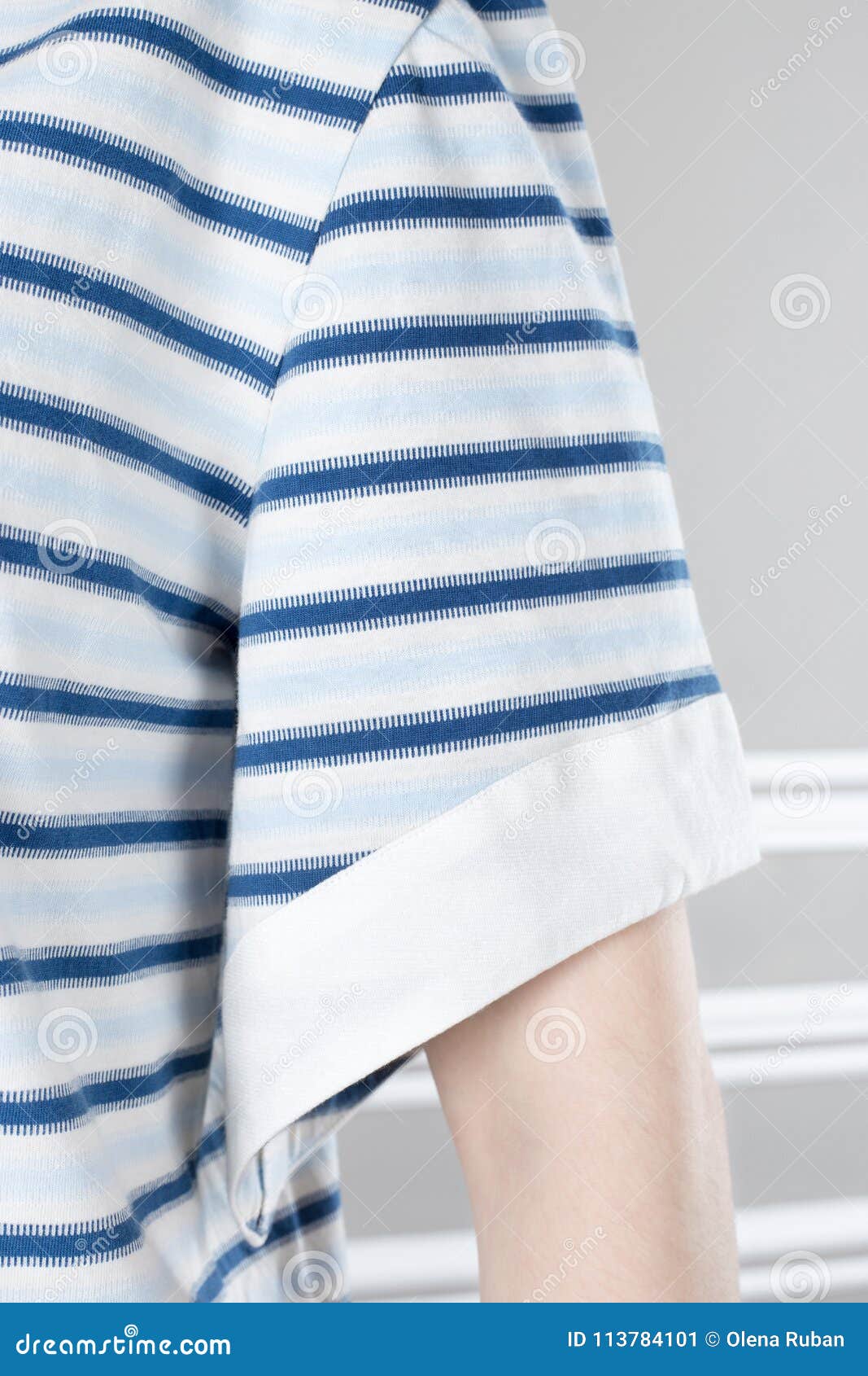 Sleeve striped t-shirt stock image. Image of body, modern - 113784101