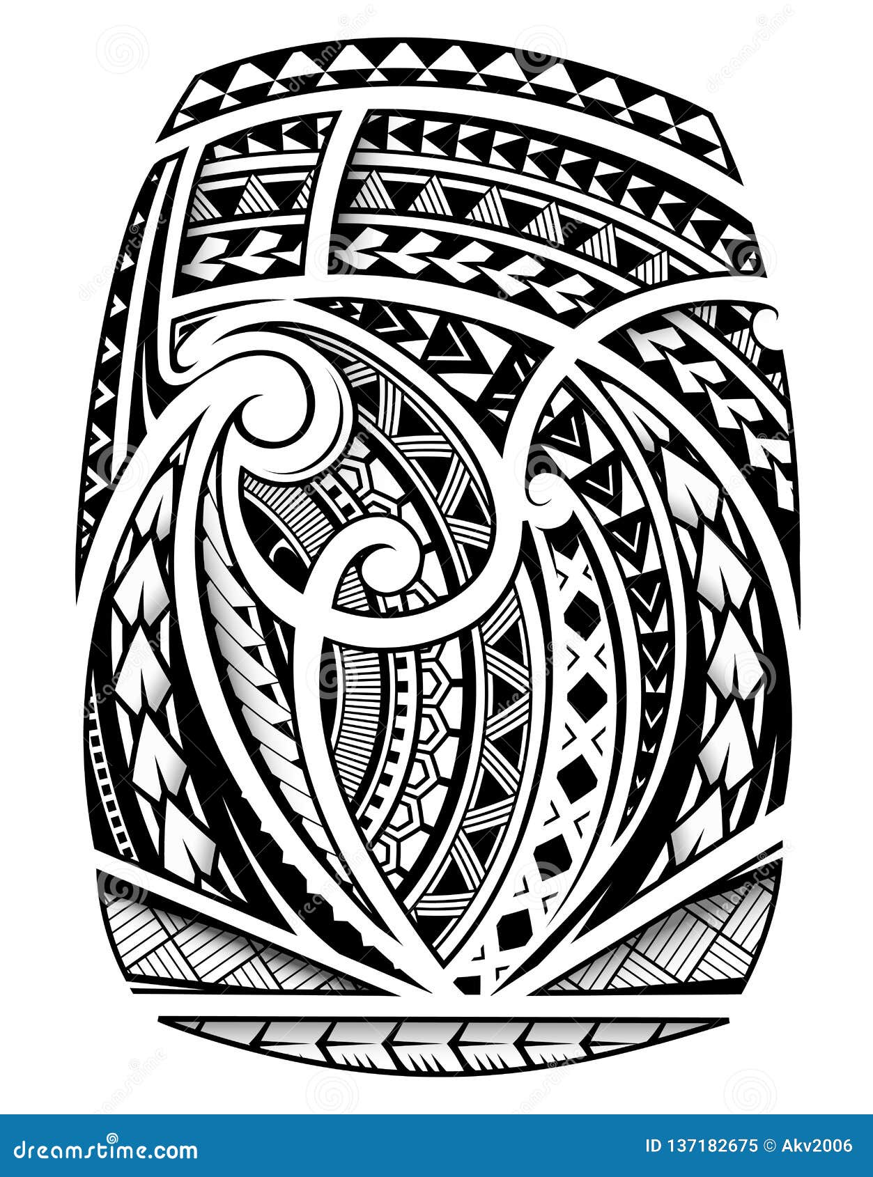 sleeve tattoo in polynesian ethnic style