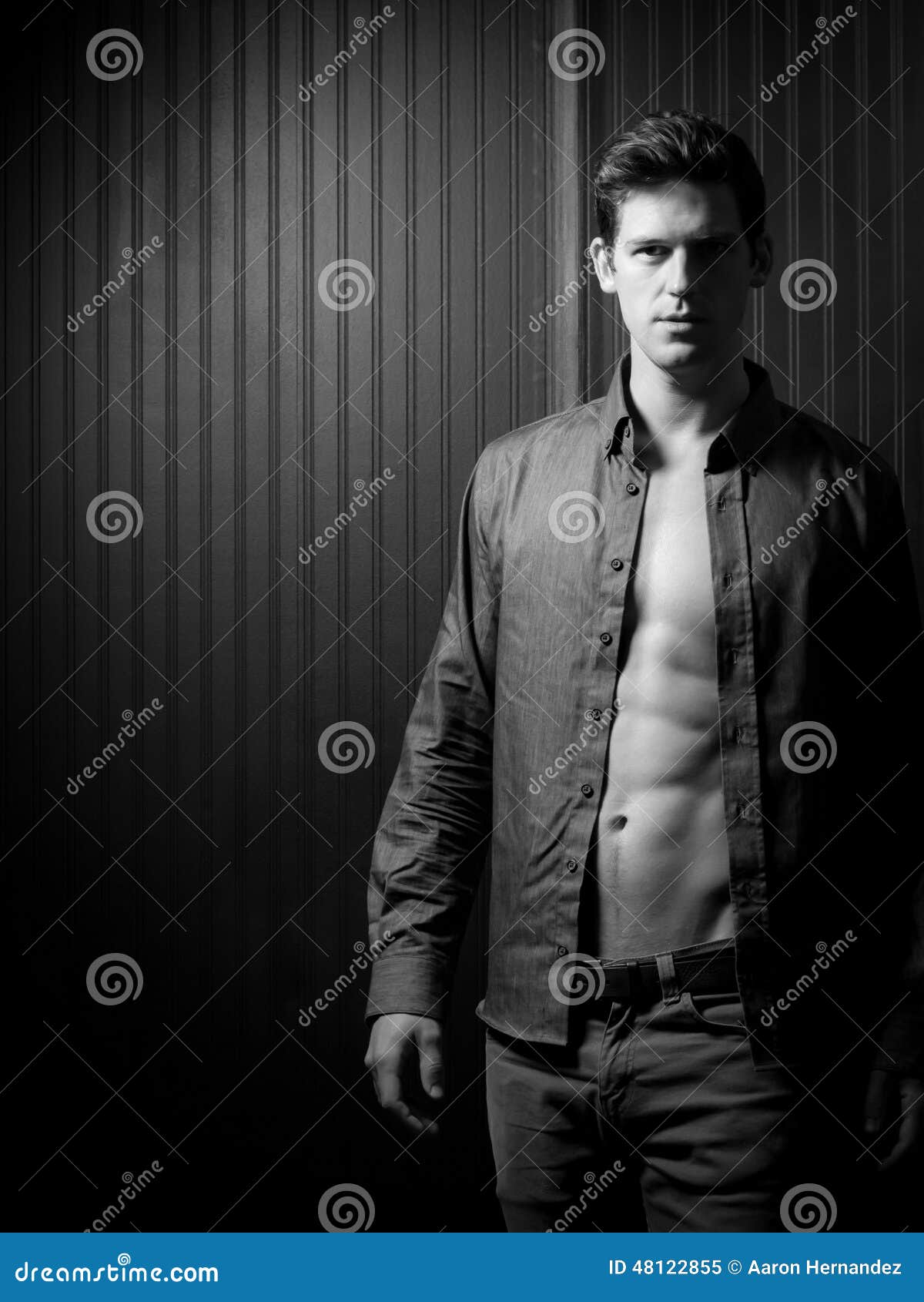 Slender Male Washboard Abs stock image. Image of slender 48122855