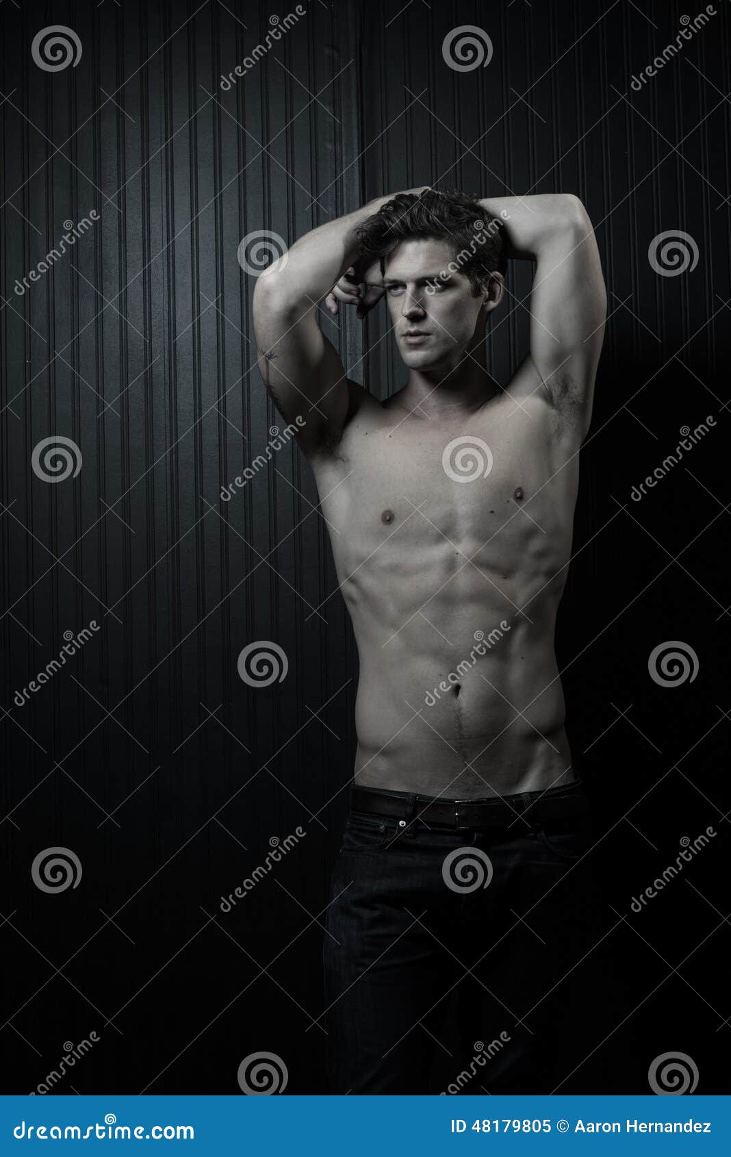 Slender Male Washboard Abs stock image. Image of body 48179805