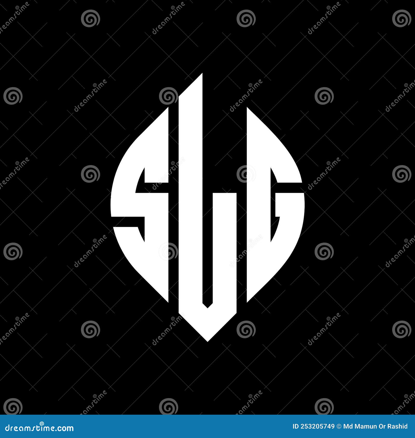 slg circle letter logo  with circle and ellipse . slg ellipse letters with typographic style. the three initials form a