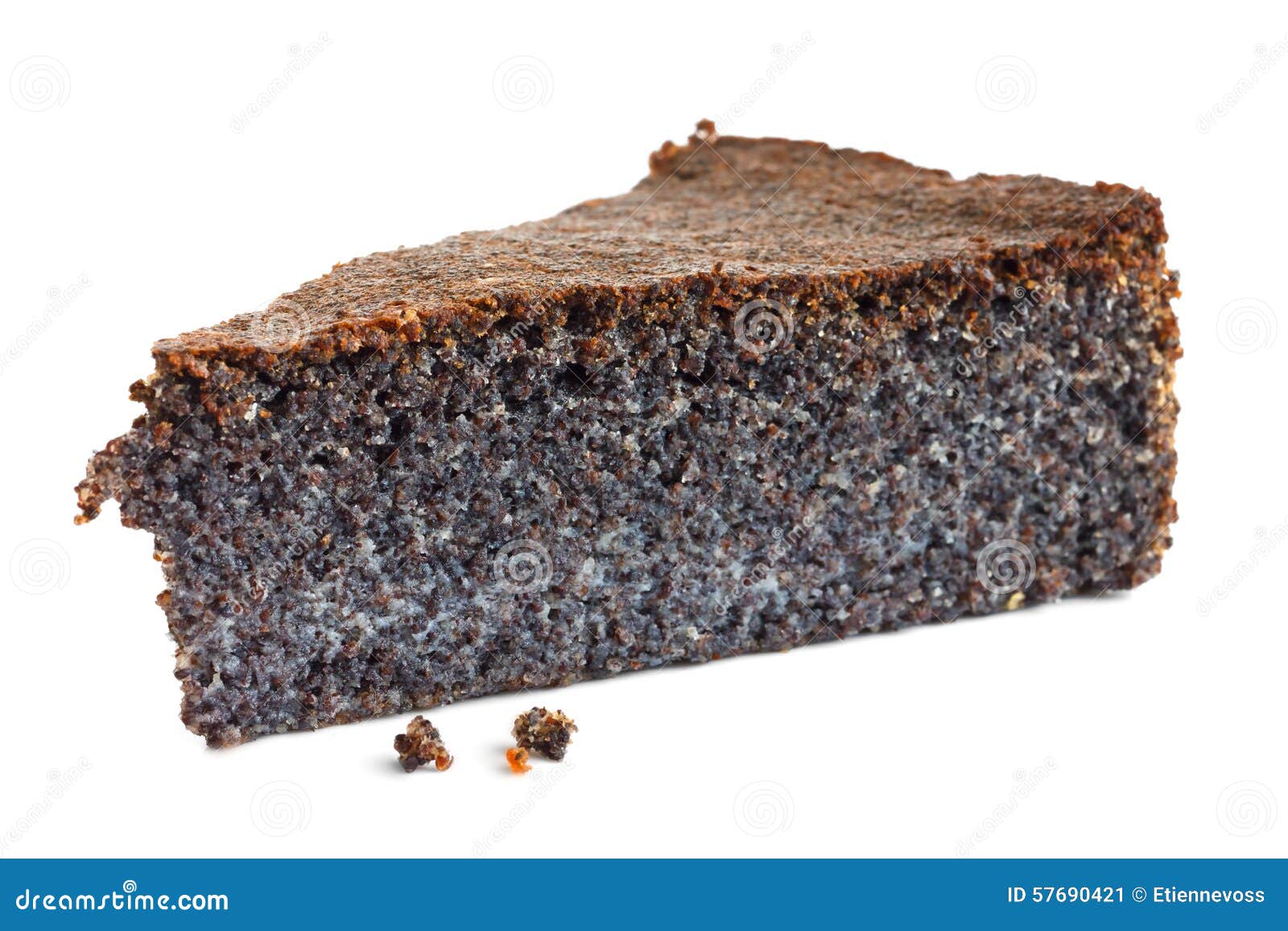 Slice of Austrian Poppy Seed Cake Isolated on White. Stock Image Image of seed, poppyseed