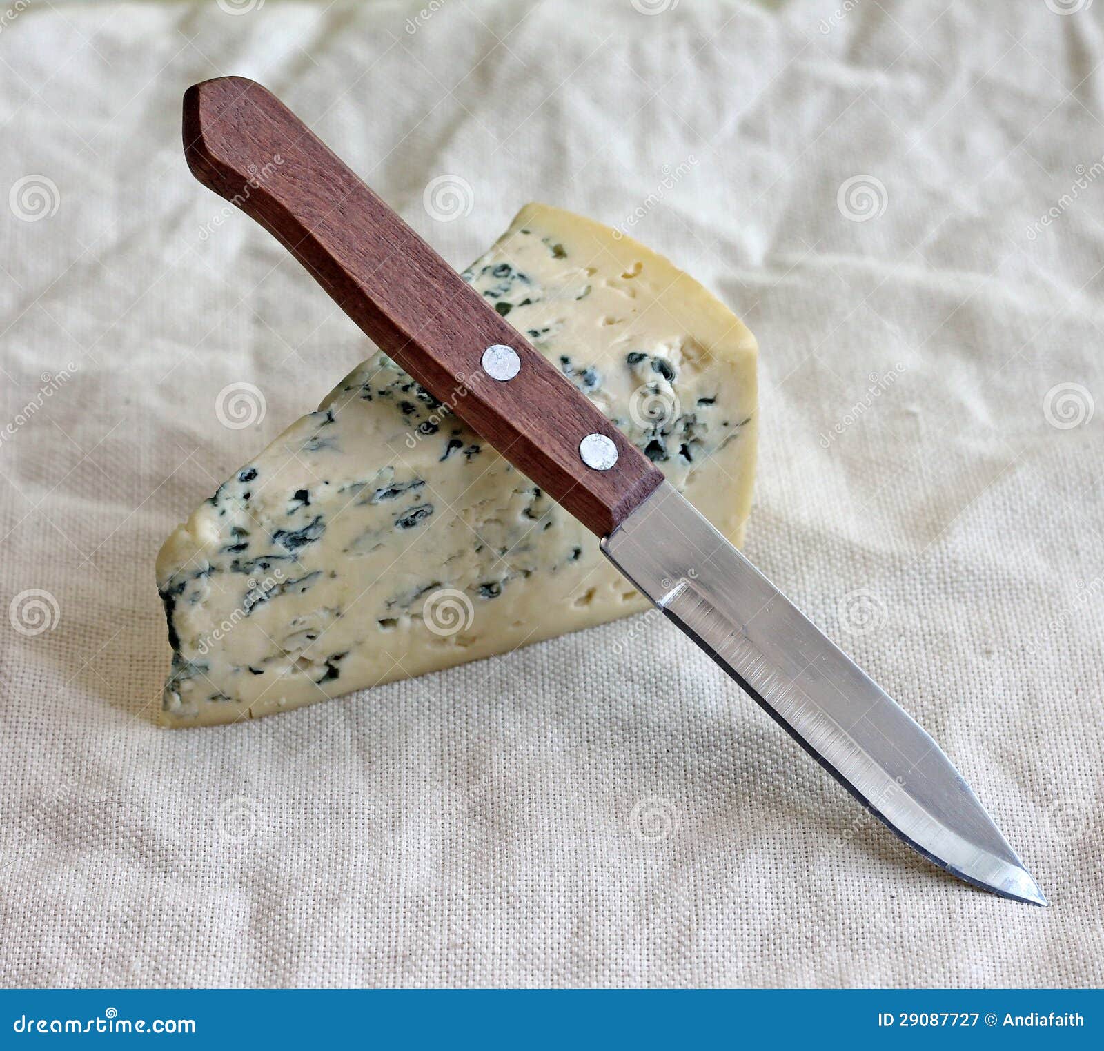 Slice of Blue Cheese with Knife Stock Image Image of appetizer, soft