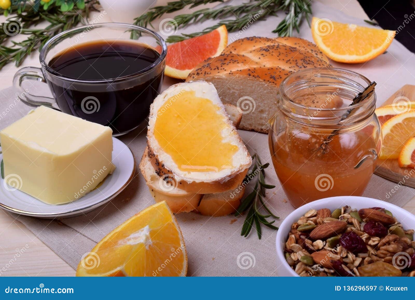 Slice of Bread with Butter and Jam. Stock Image Image of arrangement