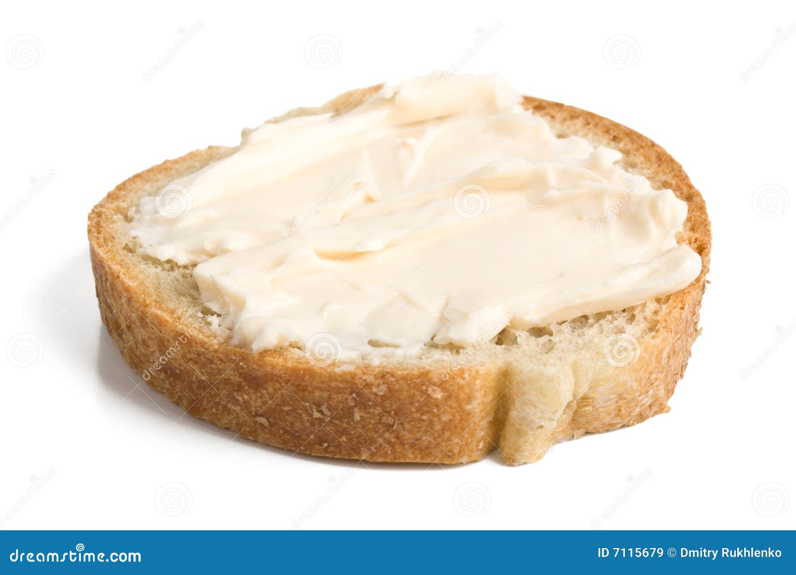 Slice of Bread with Cheese Cream Stock Image Image of food, spread