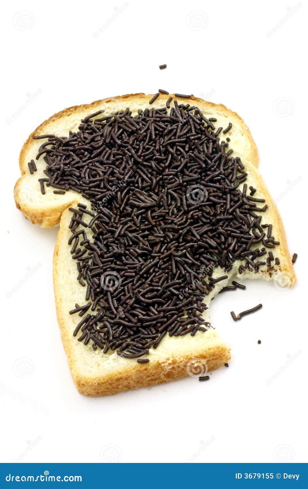 Slice of Bread with Chocolate Sprinkles Stock Image Image of slice