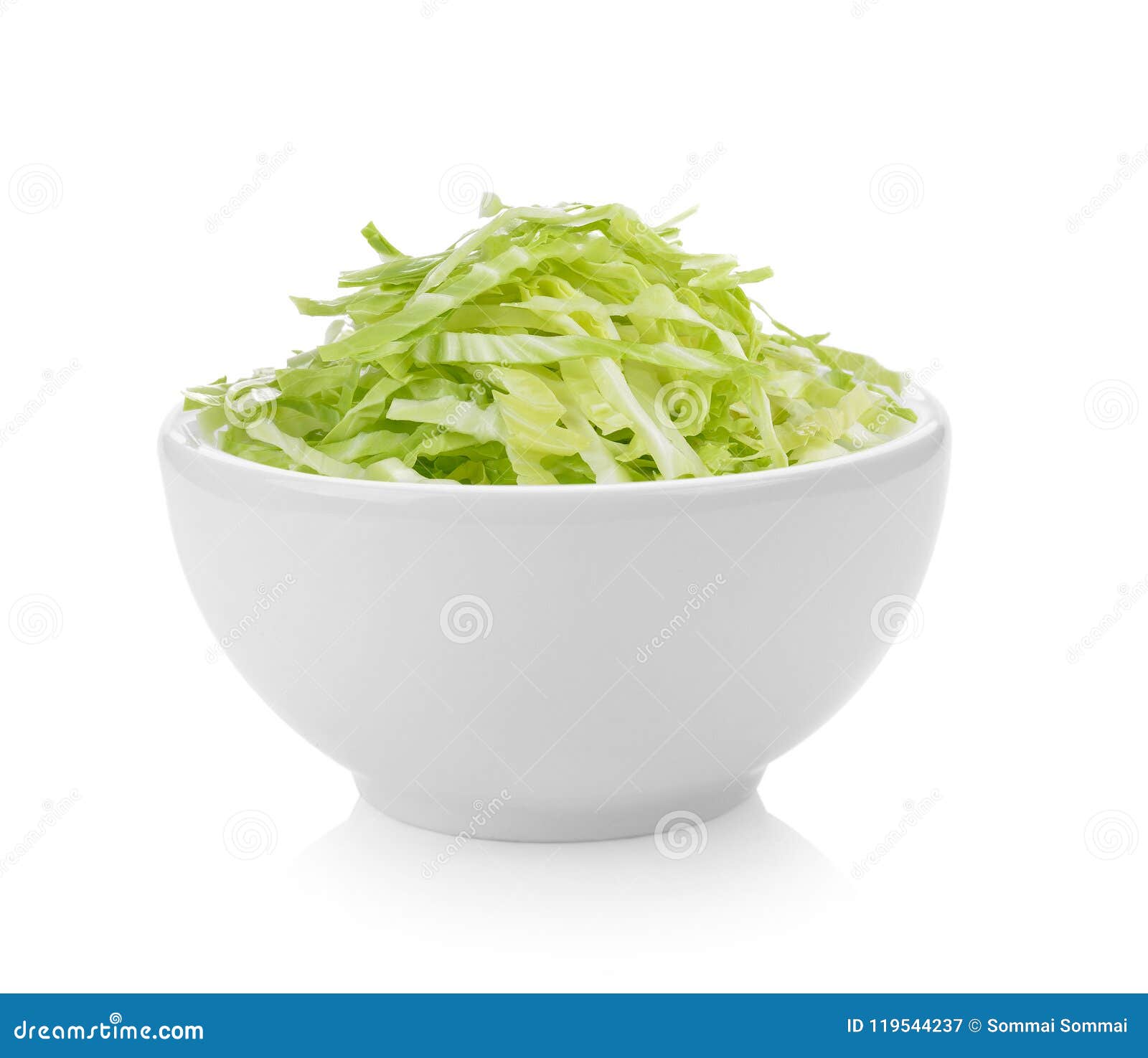 Slice Cabbage Bowl on White Background Stock Image Image of salad