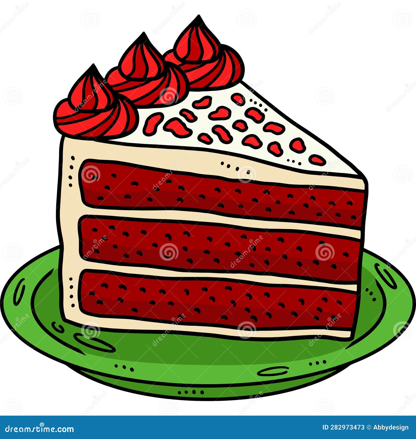 Slice Cake Cartoon Colored Clipart Illustration Stock Vector
