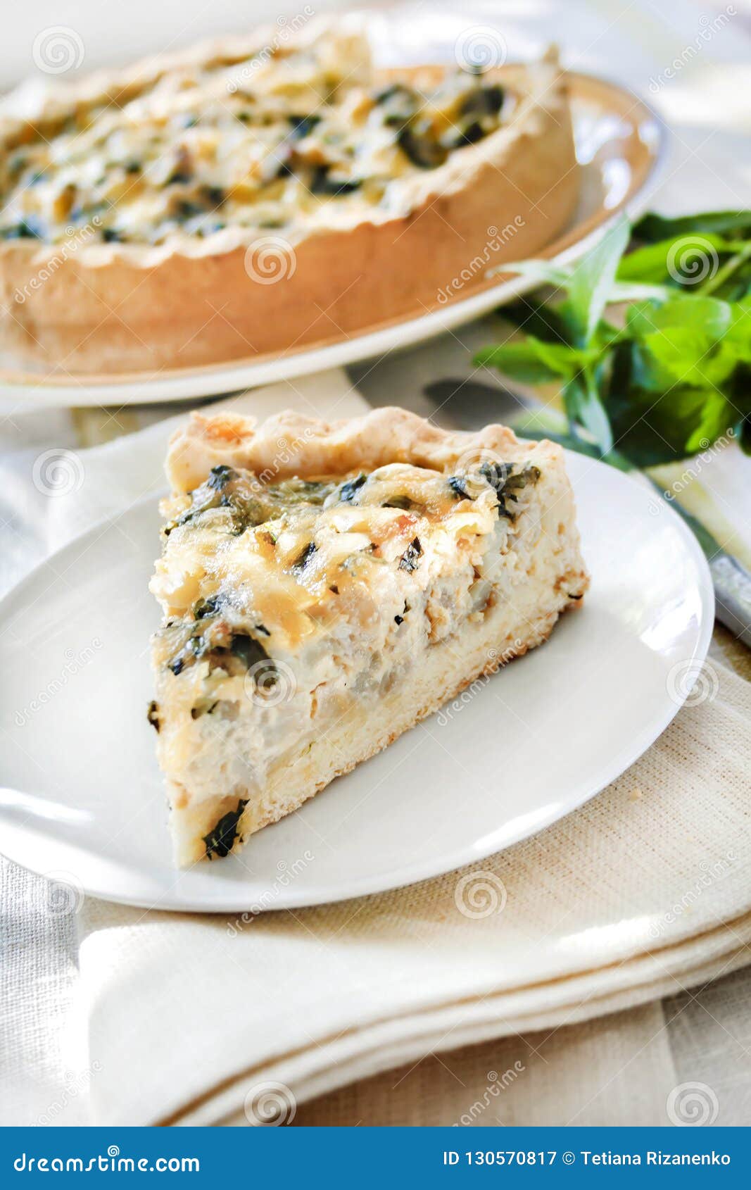 Cheese Tart with Cauliflower and Mint Stock Image Image of dieting