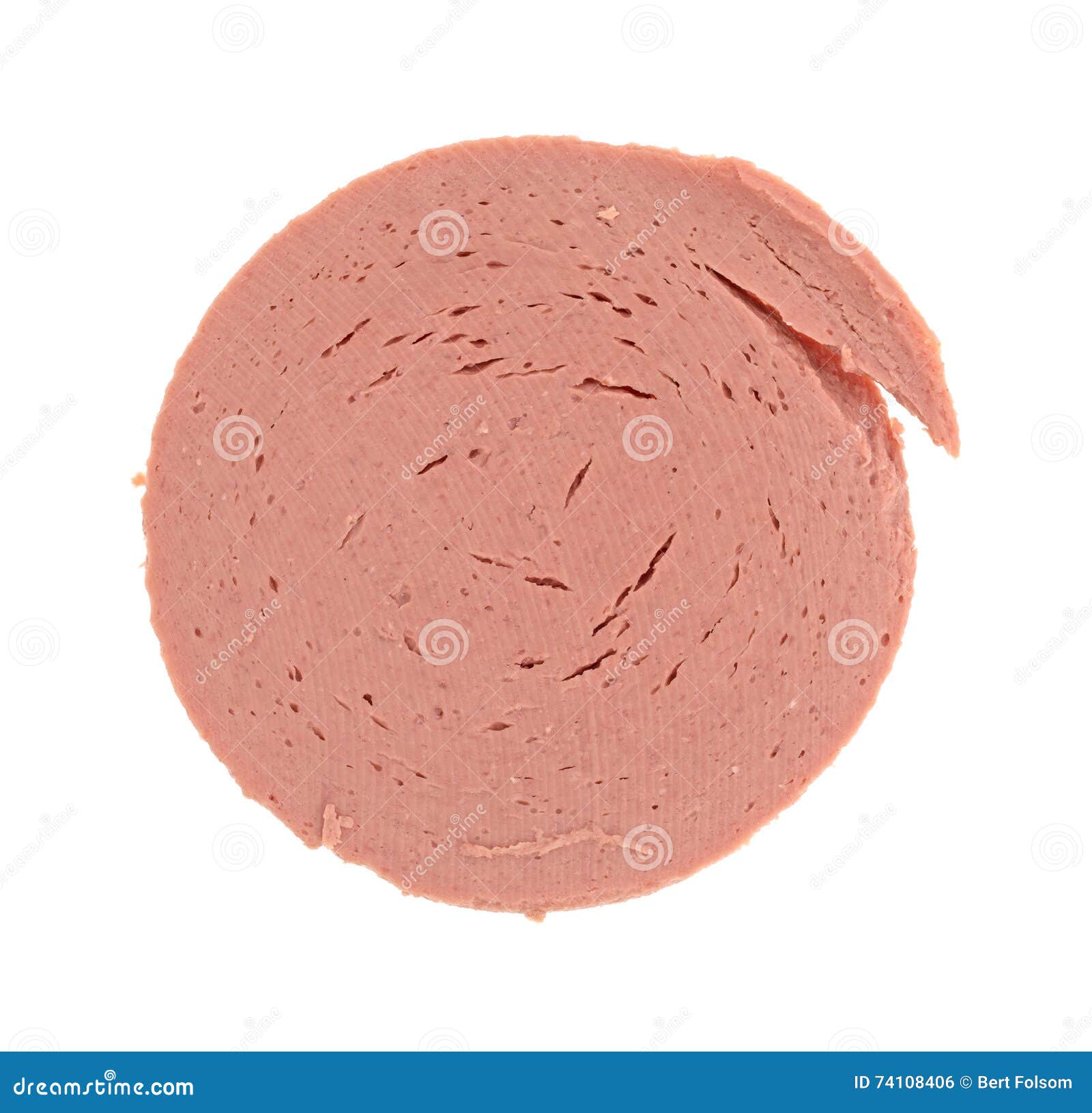 Slice of Chicken Bologna with Edge Torn Stock Photo Image of bologna