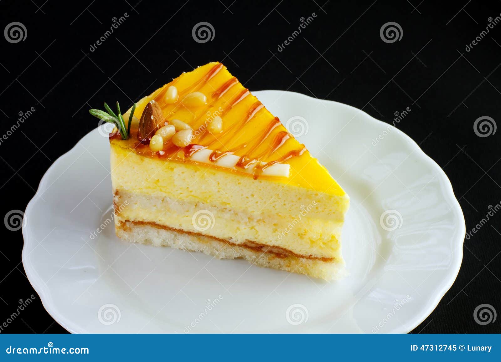Slice of Delicious Mango Cake Stock Image - Image of bakery ...