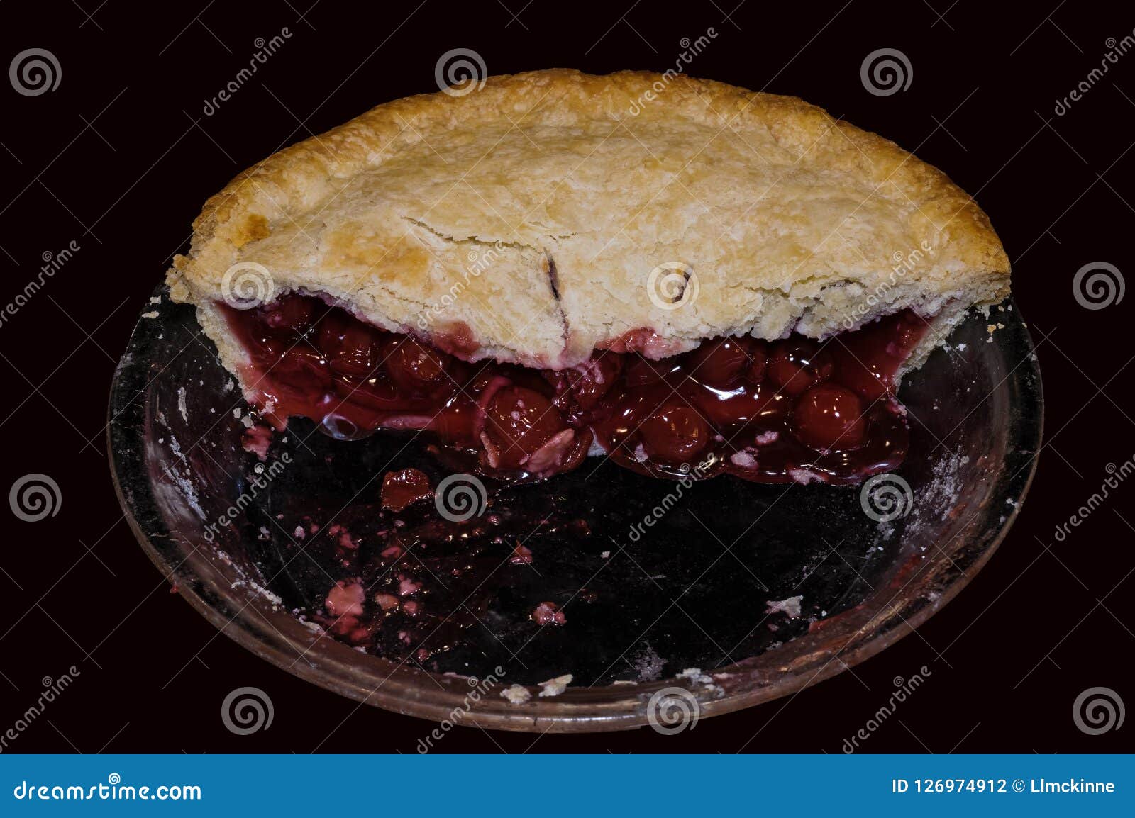 slice of double crusted cherry pie