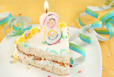 Slice of Eighth Birthday Cake Stock Photo - Image of decoration, eighth ...