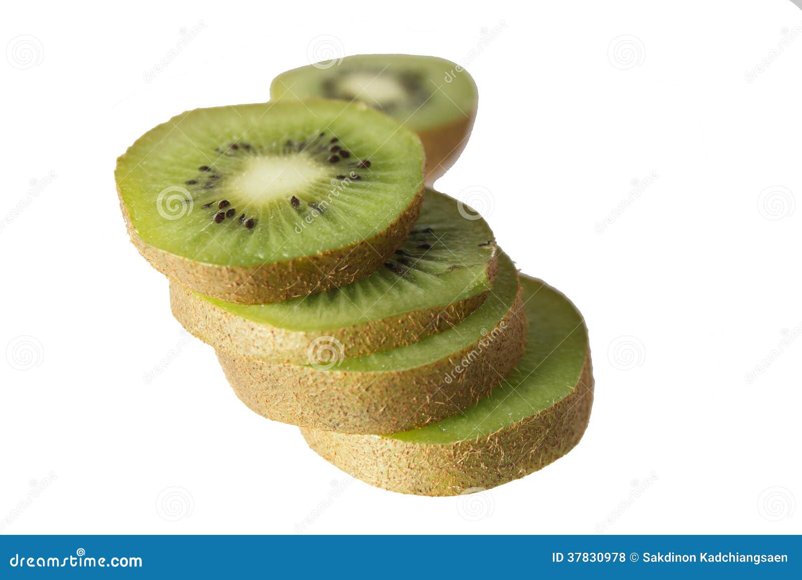Slice of Fresh Kiwi Fruit Isolated on White Stock Photo Image of