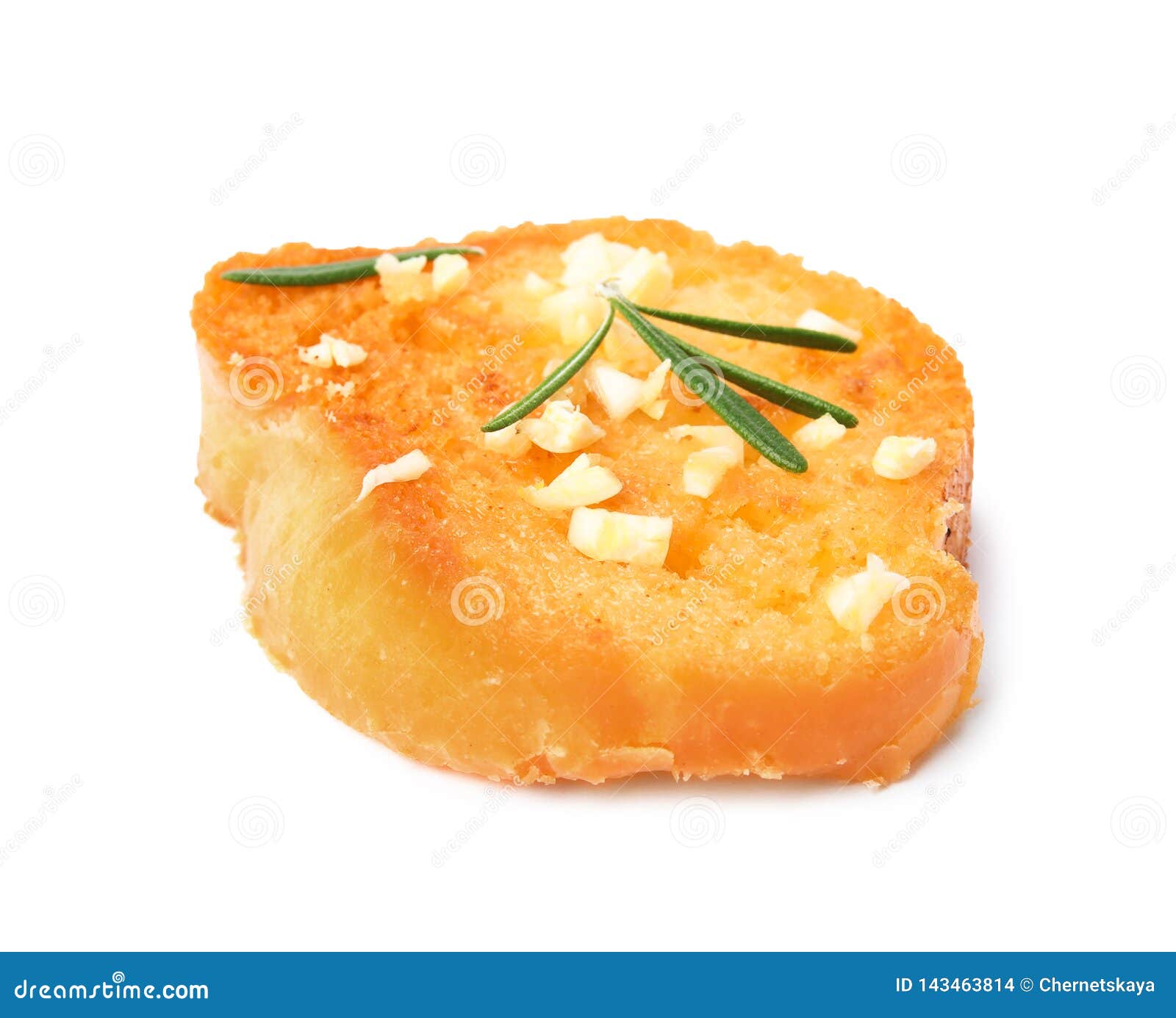 Slice of Garlic Bread with Herbs Isolated Stock Photo Image of italian, nutrition 143463814