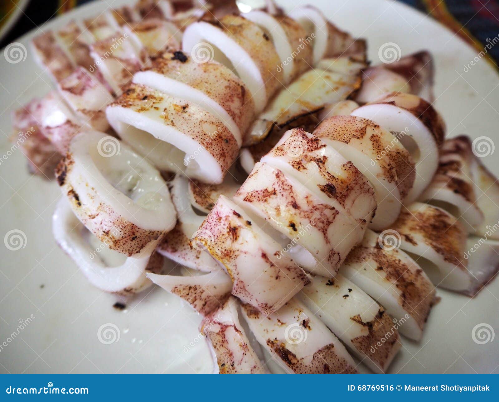 Slice Grilled Squid Thai Seafood Stock Images - Download 188 Royalty
