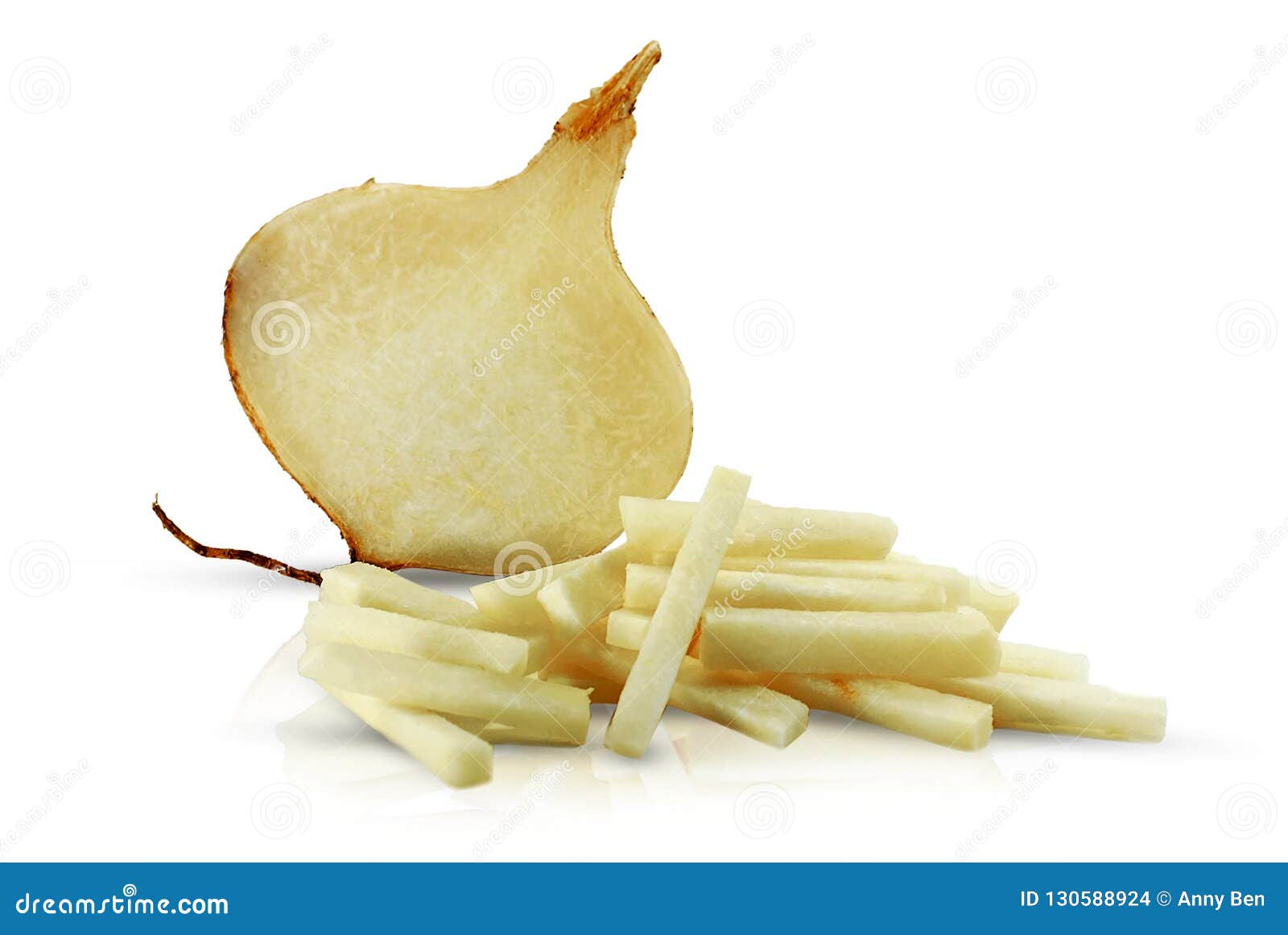 Slice Jicama Isolated on White Background Stock Photo Image of