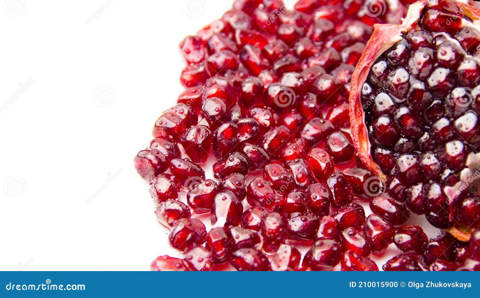 Slice of Juicy Pomegranate with Water Drops Stock Photo Image of